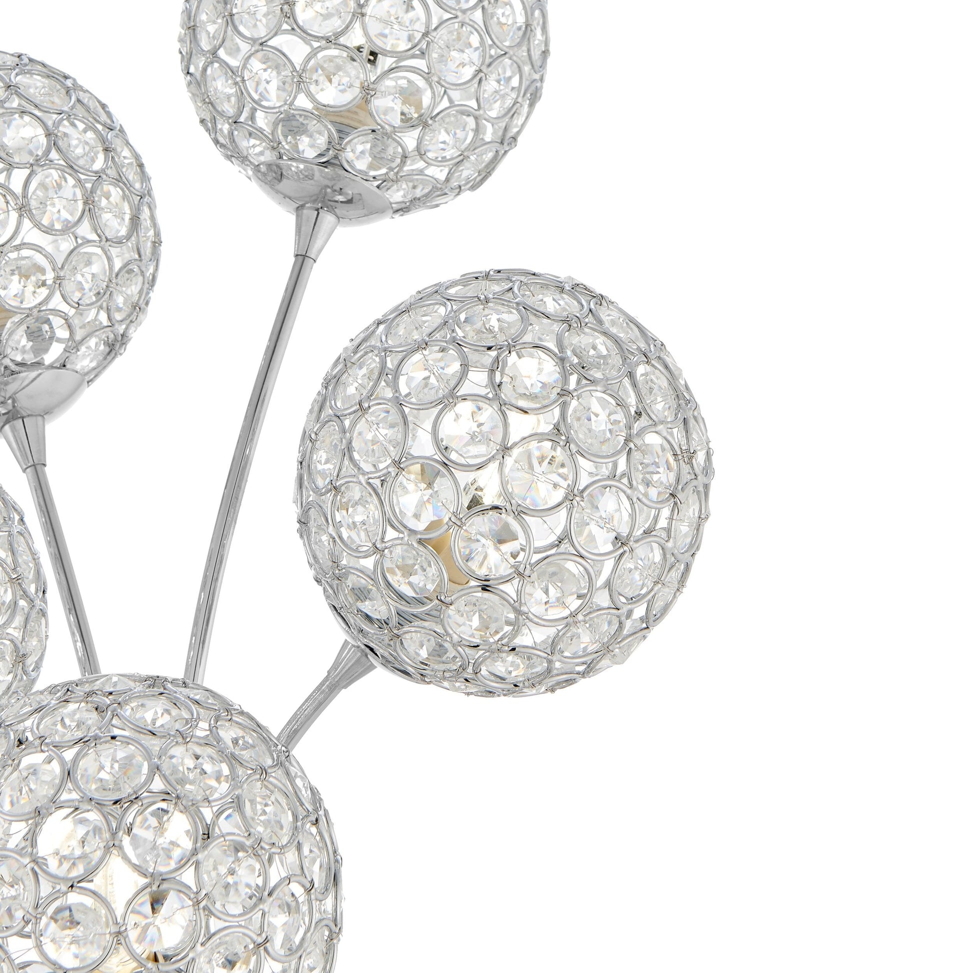 Finesse Decor 7" W x 26" H Chrome 5-Light Crystal Domes Table Lamp