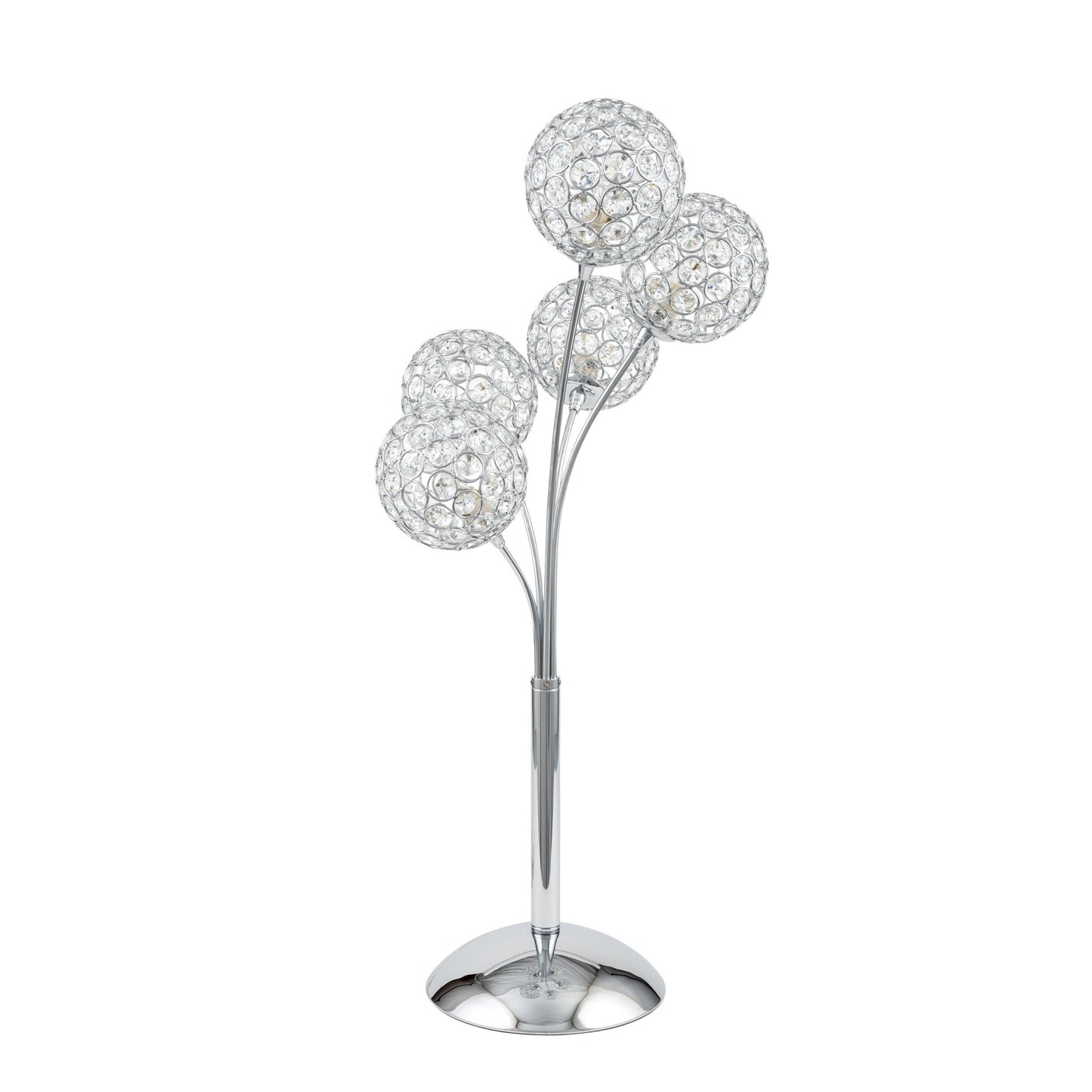 Finesse Decor 7" W x 26" H Chrome 5-Light Crystal Domes Table Lamp