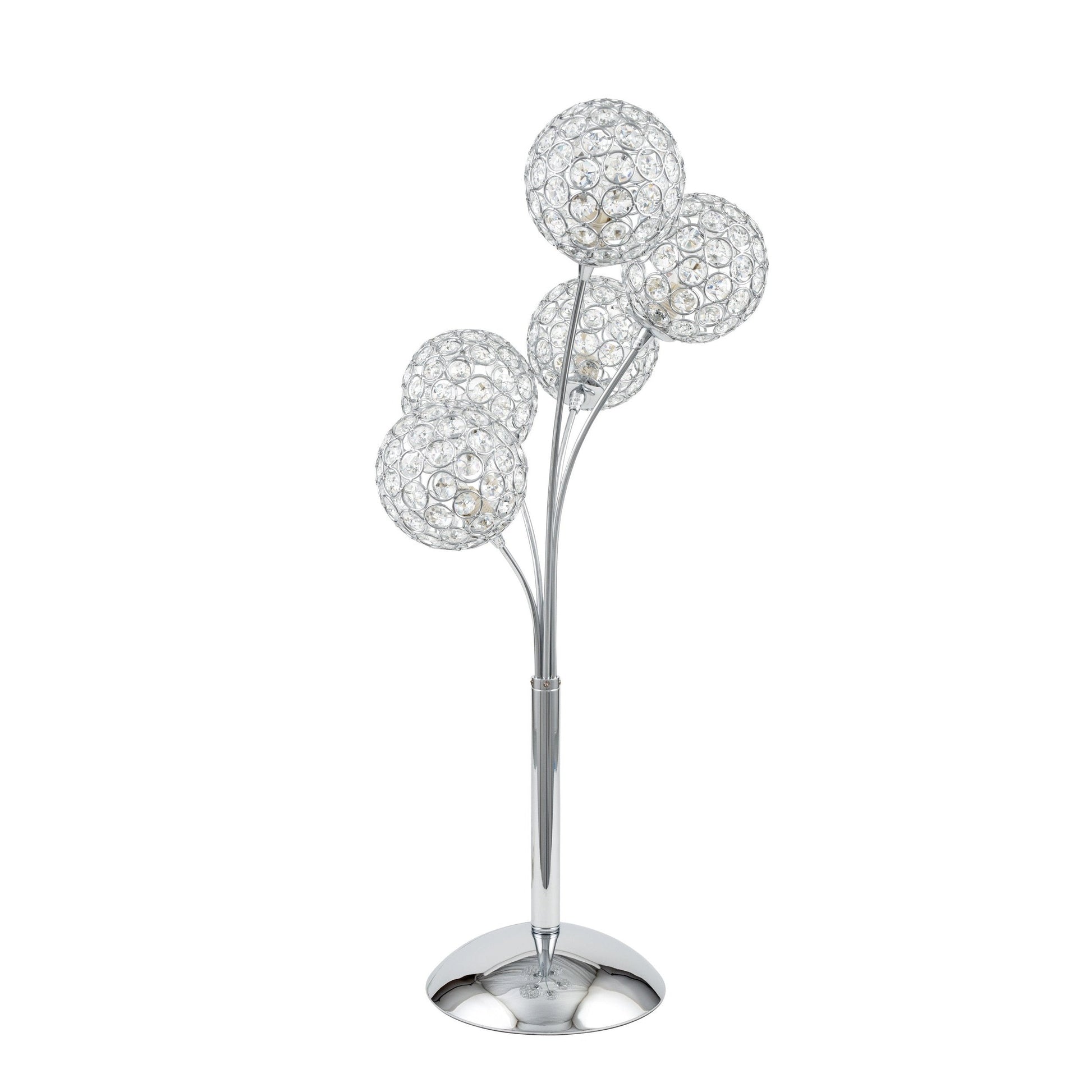 Finesse Decor 7" W x 26" H Chrome 5-Light Crystal Domes Table Lamp