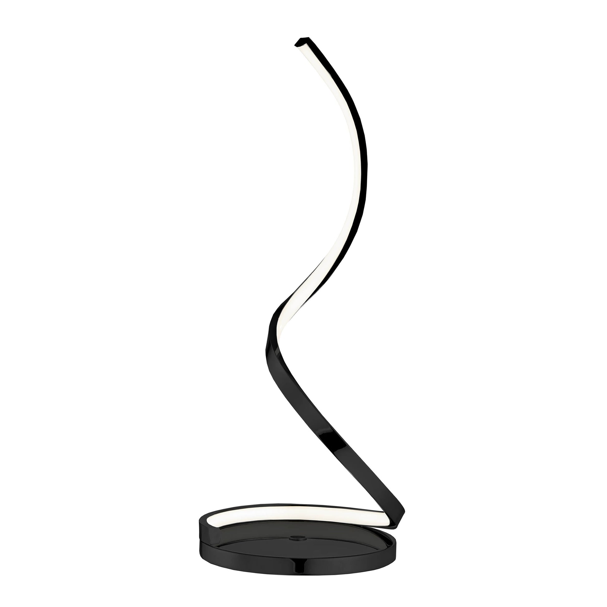 Finesse Decor 8" W x 31" H Black Finish 1-Light Integrated LED Modern Spiral Table Lamp