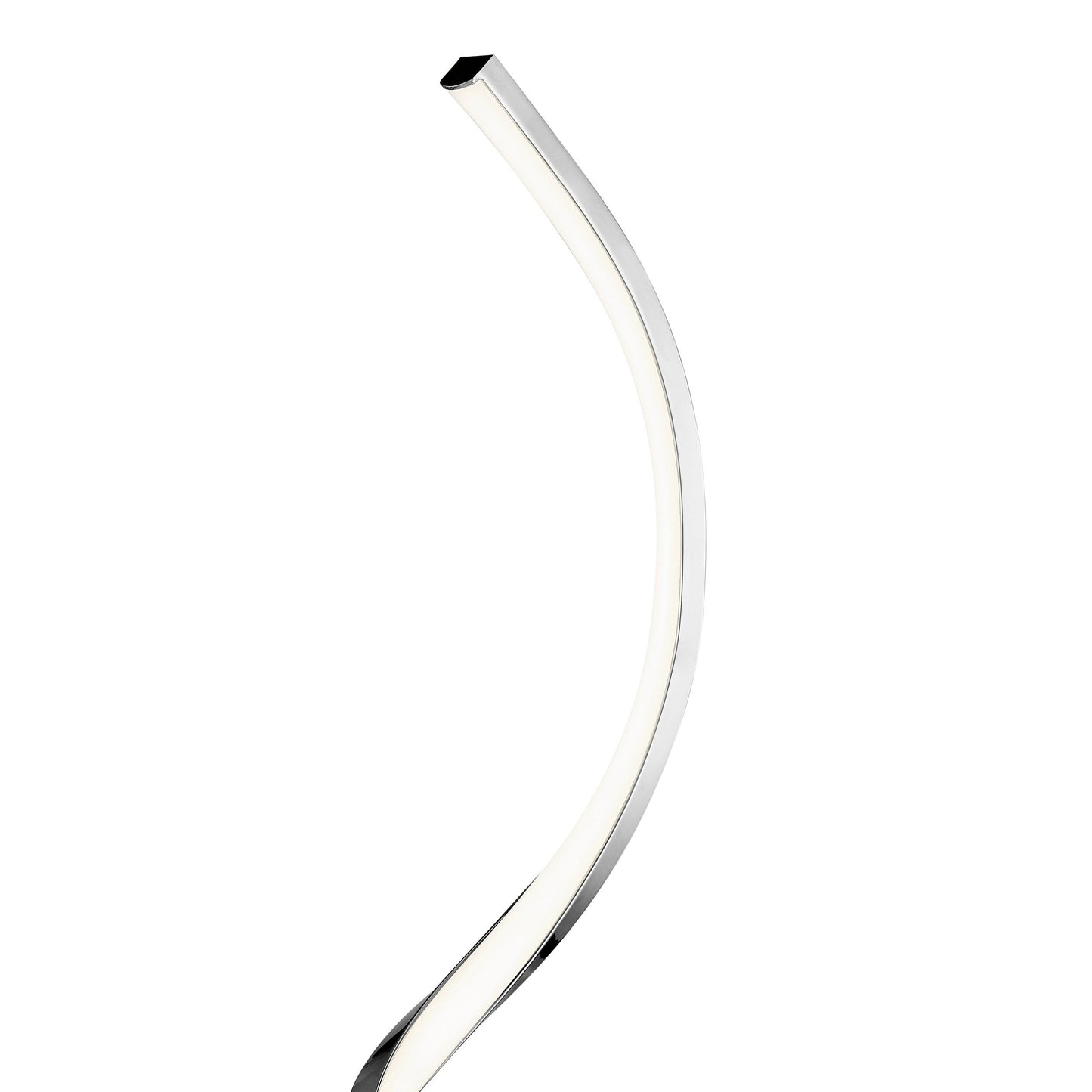 Finesse Decor 8" W x 31" H Chrome Finish 1-Light Integrated LED Modern Spiral Table Lamp