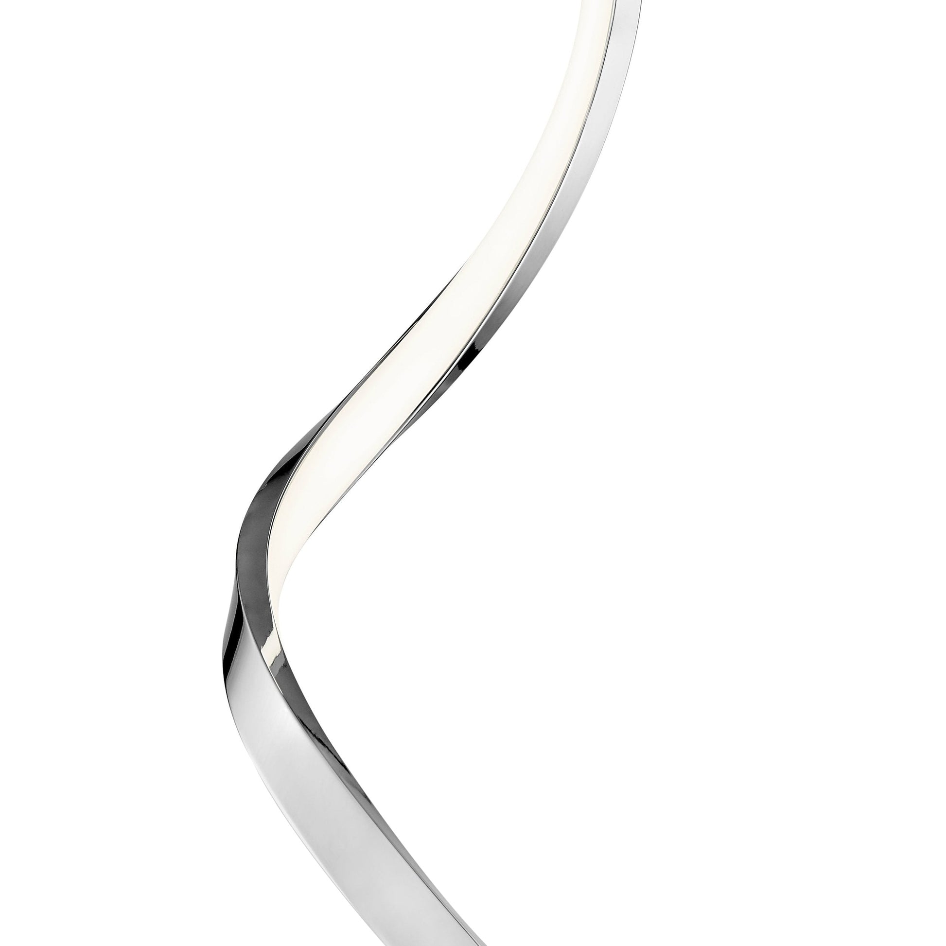 Finesse Decor 8" W x 31" H Chrome Finish 1-Light Integrated LED Modern Spiral Table Lamp