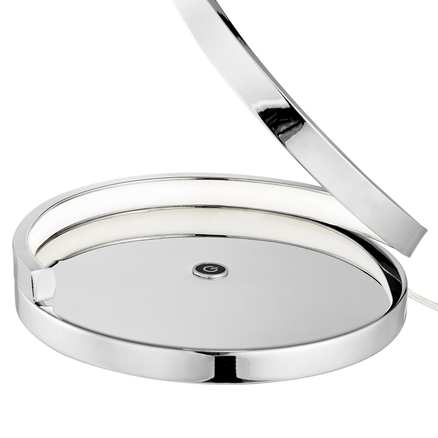 Finesse Decor 8" W x 31" H Chrome Finish 1-Light Integrated LED Modern Spiral Table Lamp