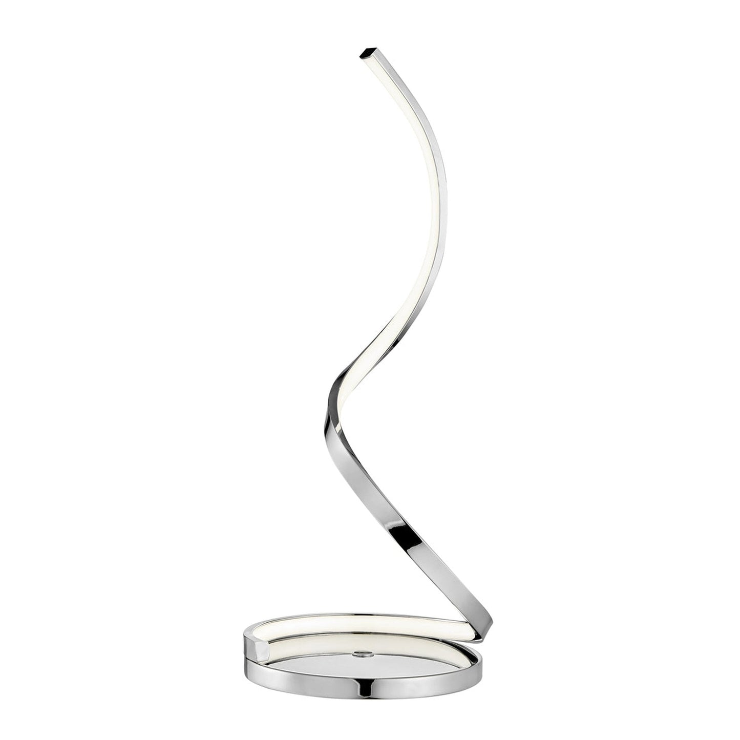 Finesse Decor 8" W x 31" H Chrome Finish 1-Light Integrated LED Modern Spiral Table Lamp