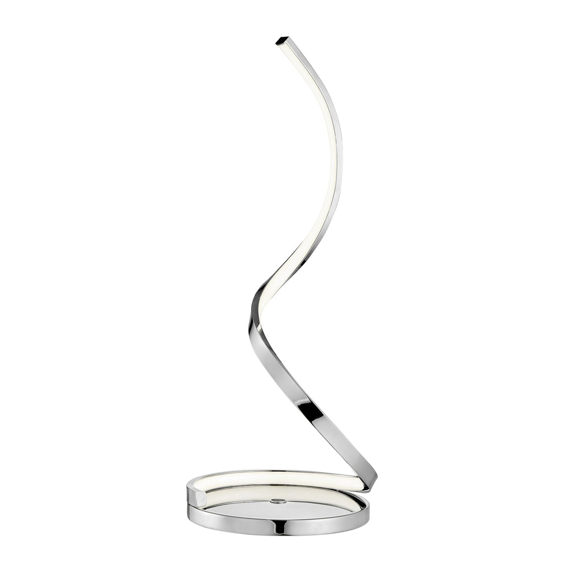 Finesse Decor 8" W x 31" H Chrome Finish 1-Light Integrated LED Modern Spiral Table Lamp