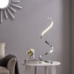 Finesse Decor 8" W x 31" H Chrome Finish 1-Light LED Strip Modern Spiral Table Lamp