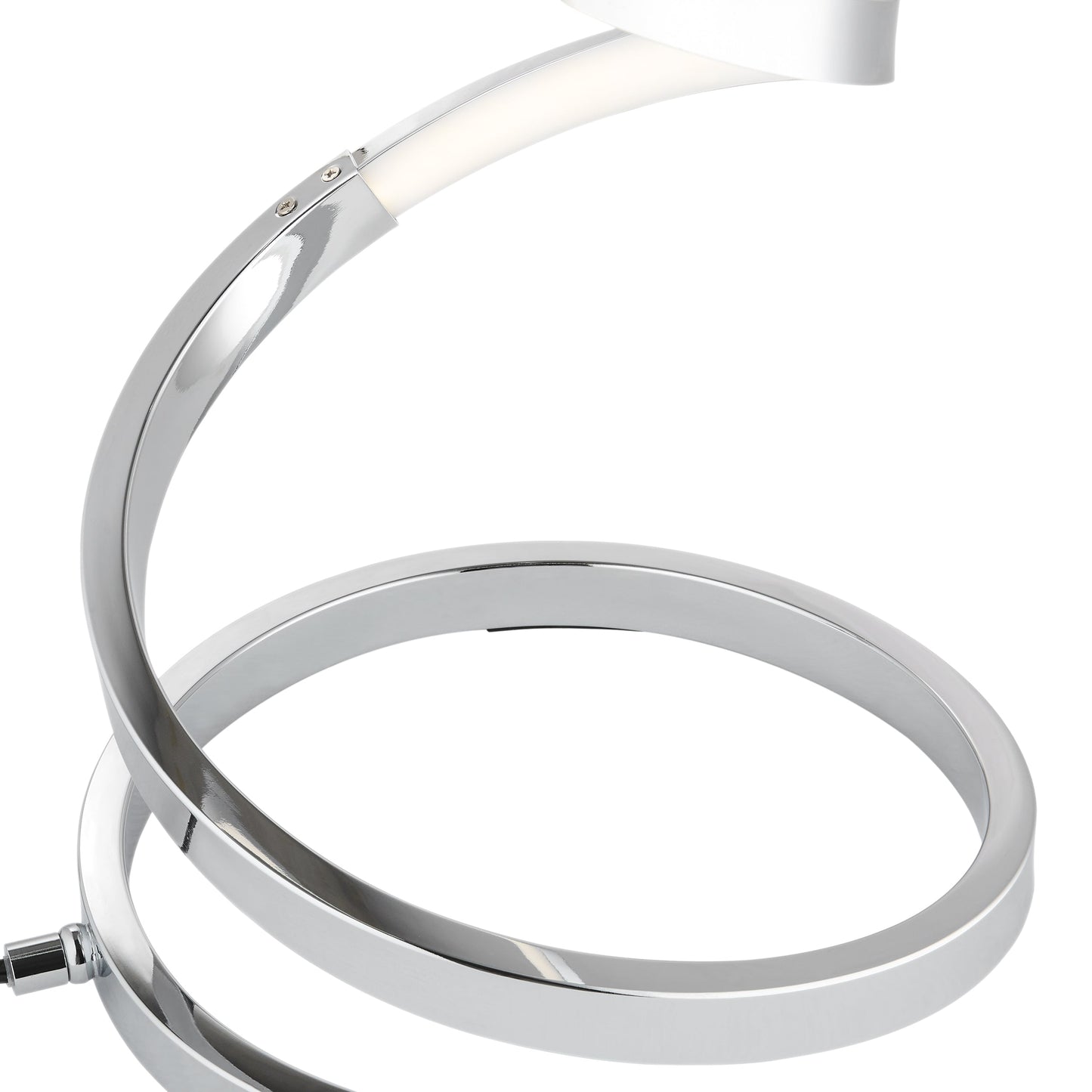 Finesse Decor 8" W x 31" H Chrome Finish 1-Light LED Strip Modern Spiral Table Lamp