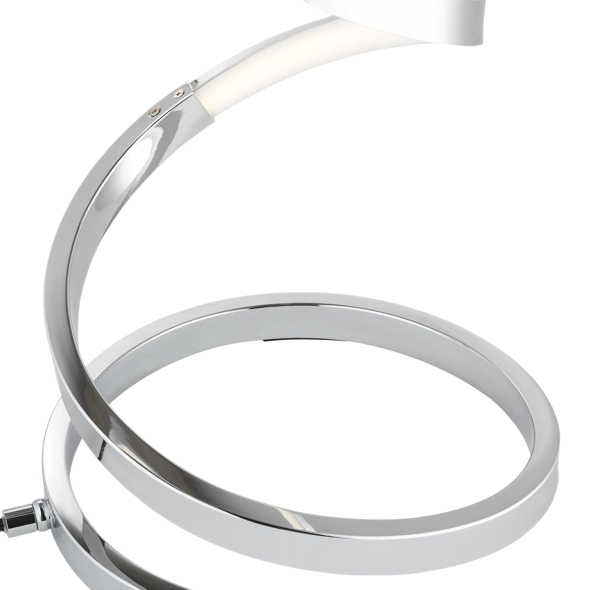 Finesse Decor 8" W x 31" H Chrome Finish 1-Light LED Strip Modern Spiral Table Lamp