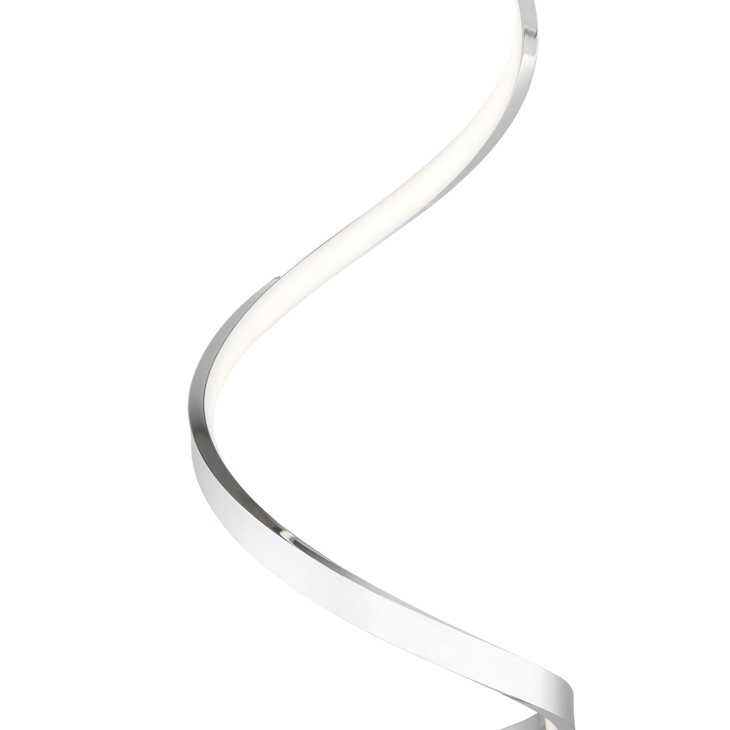 Finesse Decor 8" W x 31" H Chrome Finish 1-Light LED Strip Modern Spiral Table Lamp