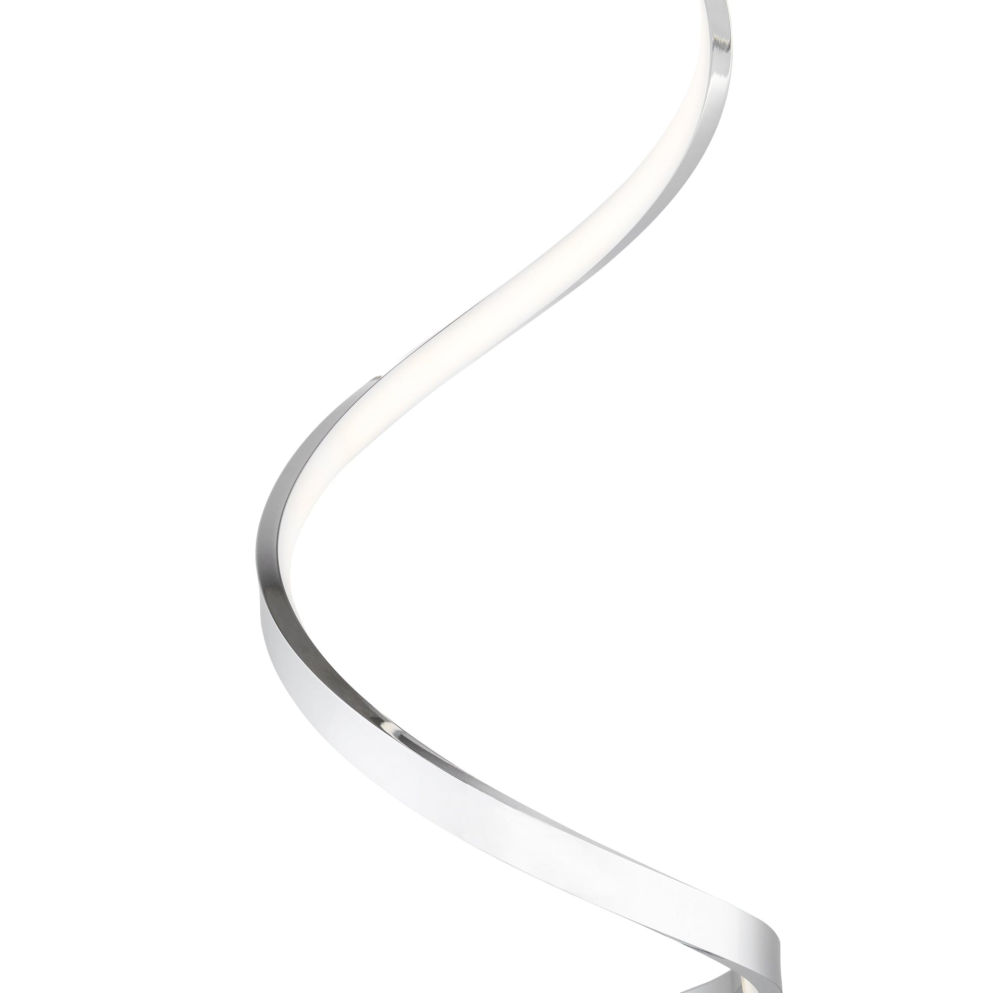 Finesse Decor 8" W x 31" H Chrome Finish 1-Light LED Strip Modern Spiral Table Lamp