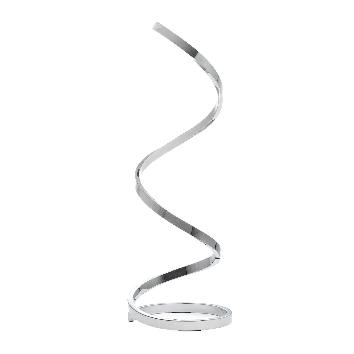 Finesse Decor 8" W x 31" H Chrome Finish 1-Light LED Strip Modern Spiral Table Lamp