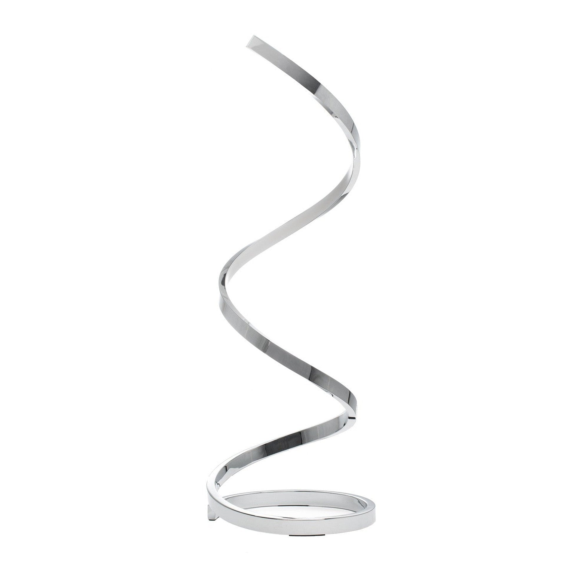 Finesse Decor 8" W x 31" H Chrome Finish 1-Light LED Strip Modern Spiral Table Lamp