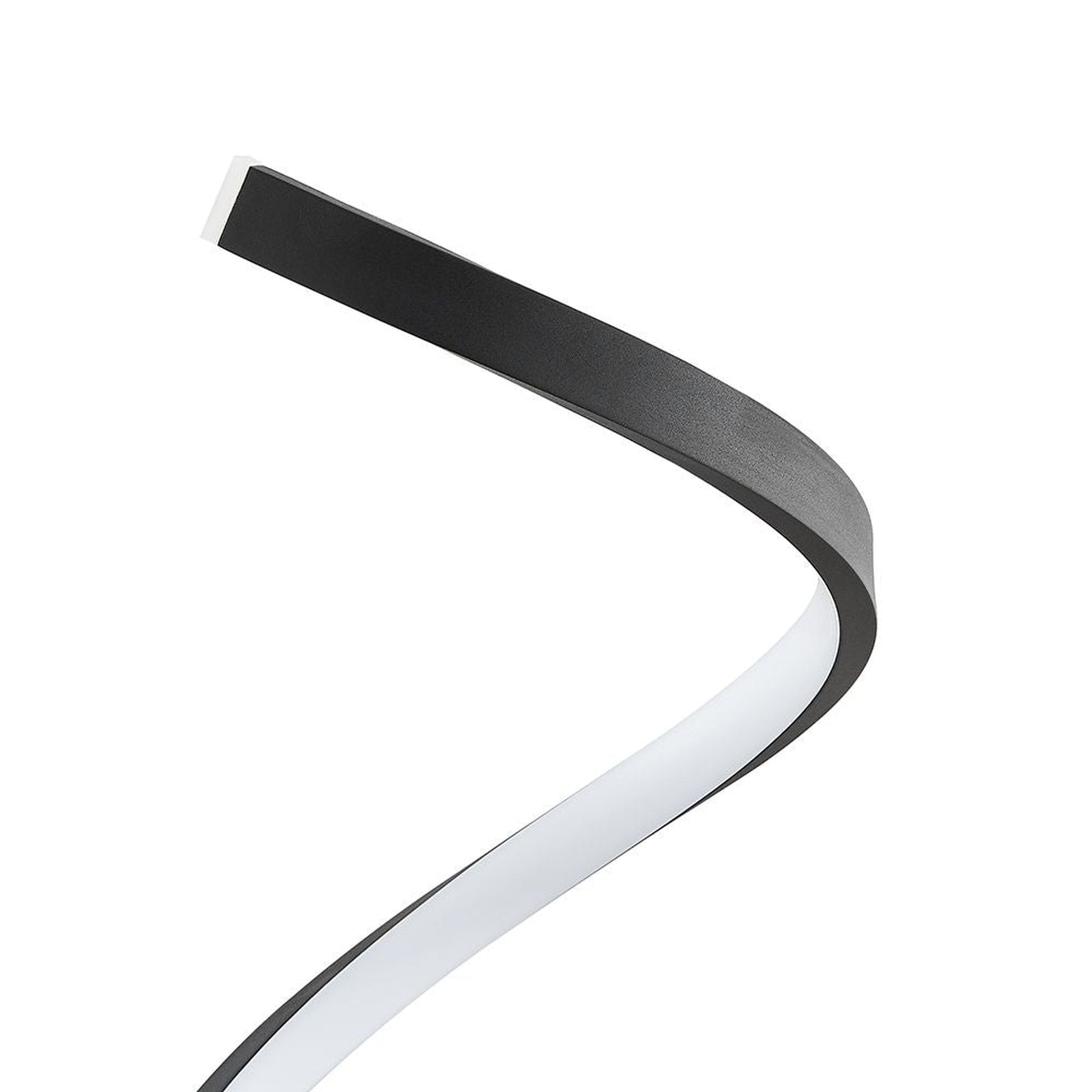 Finesse Decor 8" W x 31" H Matte Black Finish 1-Light LED Strip Modern Spiral Table Lamp