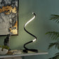 Finesse Decor 8" W x 31" H Matte Black Finish 1-Light LED Strip Modern Spiral Table Lamp