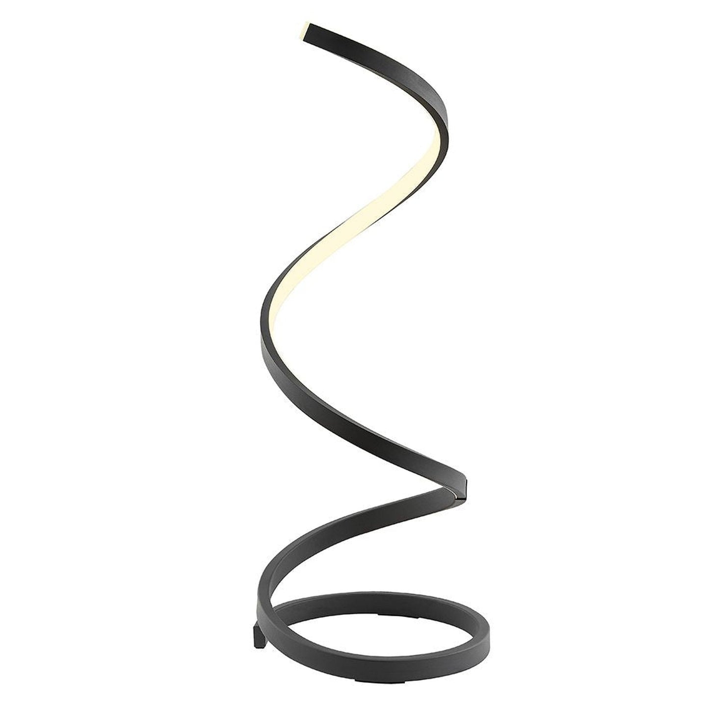Finesse Decor 8" W x 31" H Matte Black Finish 1-Light LED Strip Modern Spiral Table Lamp