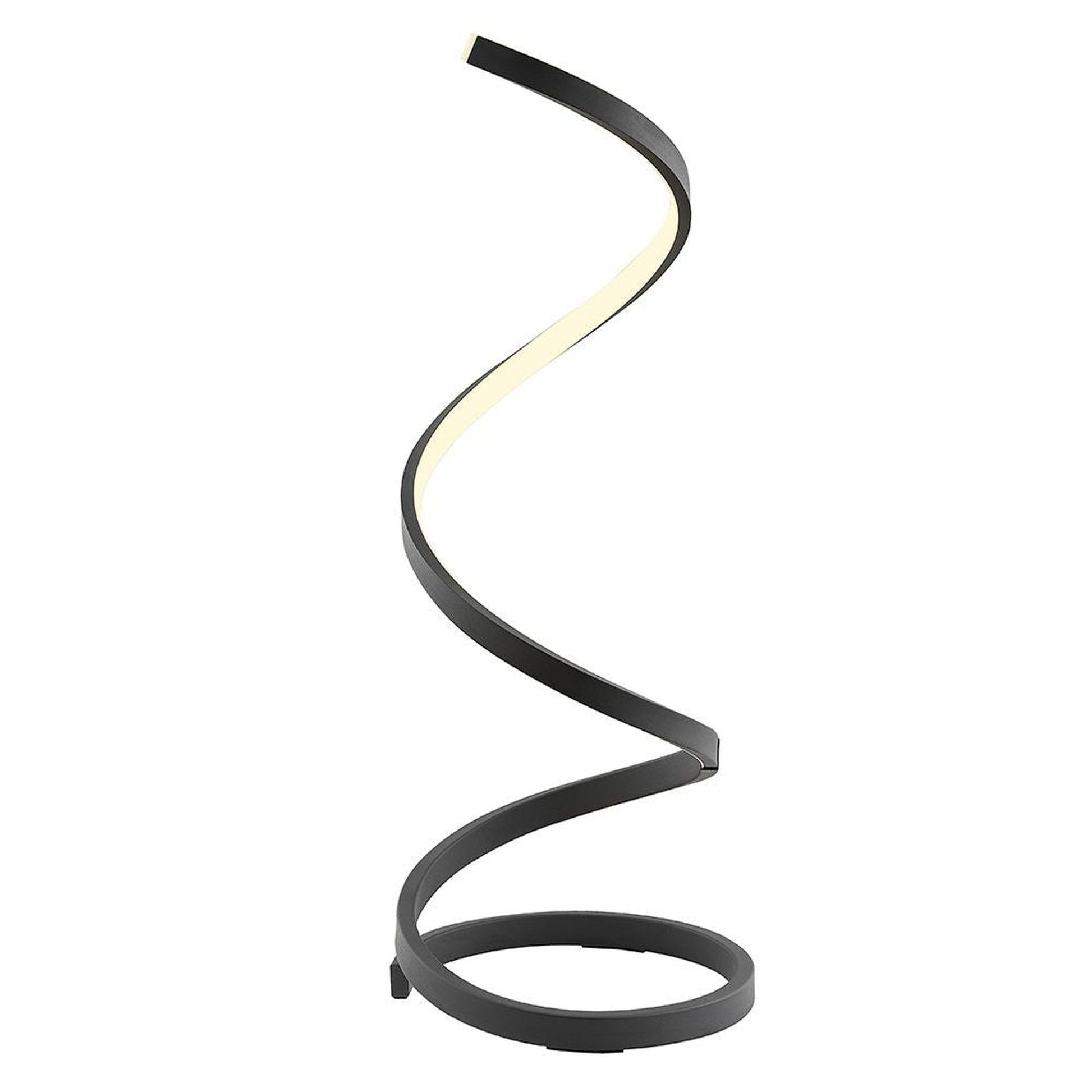 Finesse Decor 8" W x 31" H Matte Black Finish 1-Light LED Strip Modern Spiral Table Lamp