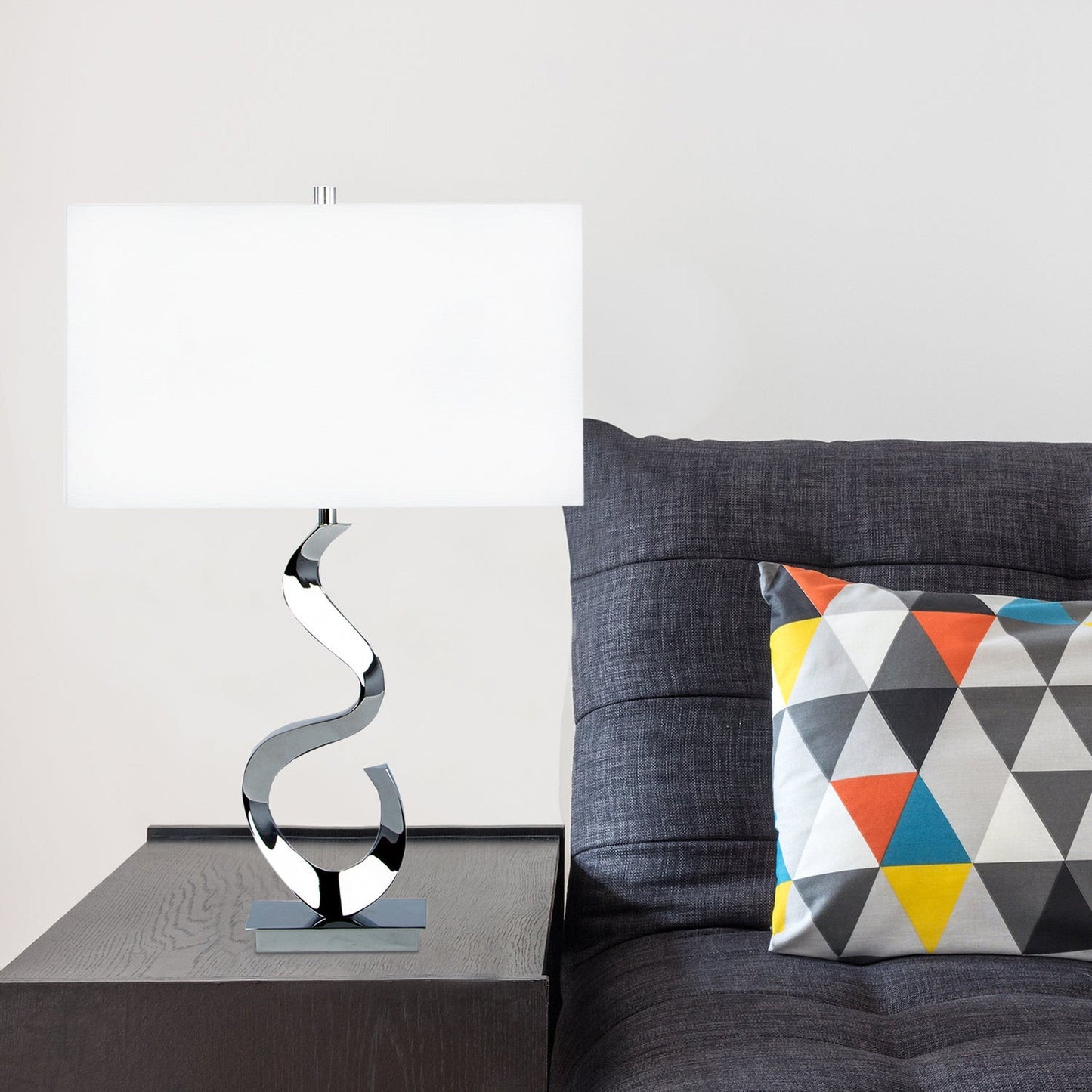 Finesse Decor 9" W x 25" H Chrome 1-Light Abstract Table Lamp
