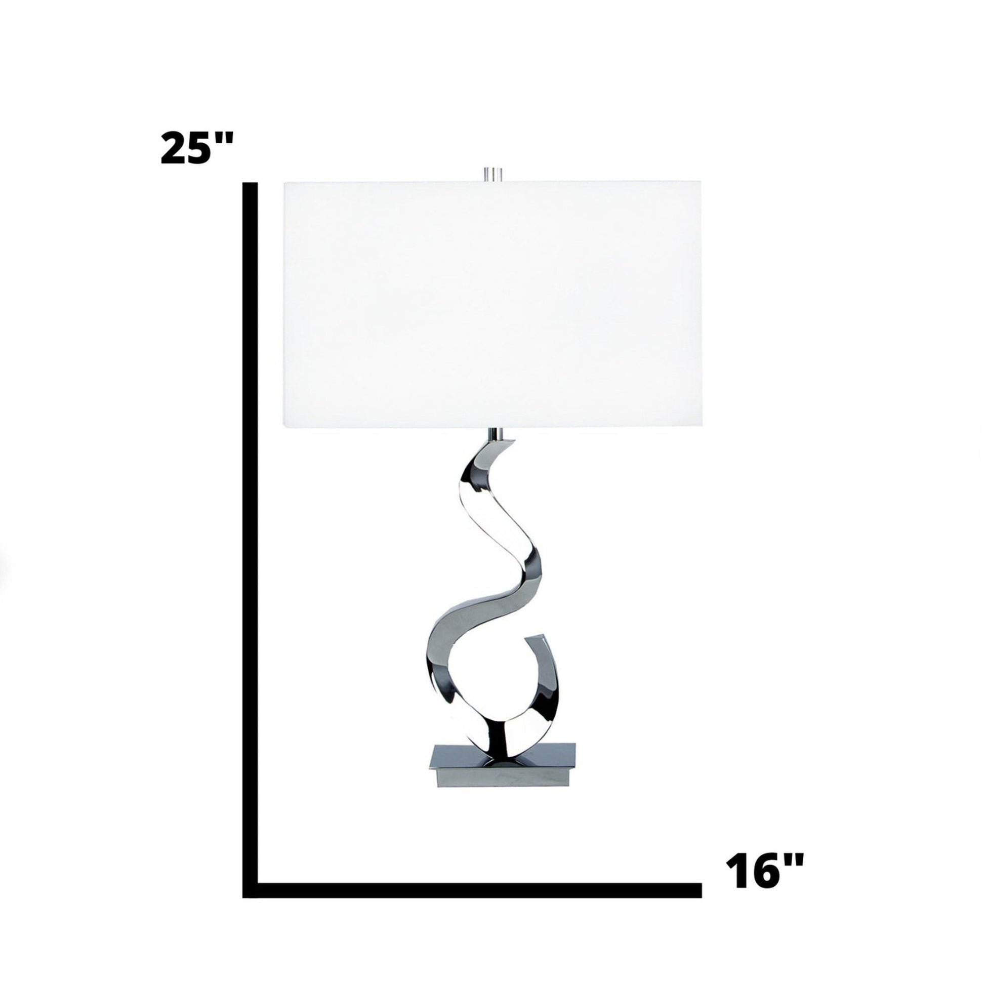 Finesse Decor 9" W x 25" H Chrome 1-Light Abstract Table Lamp
