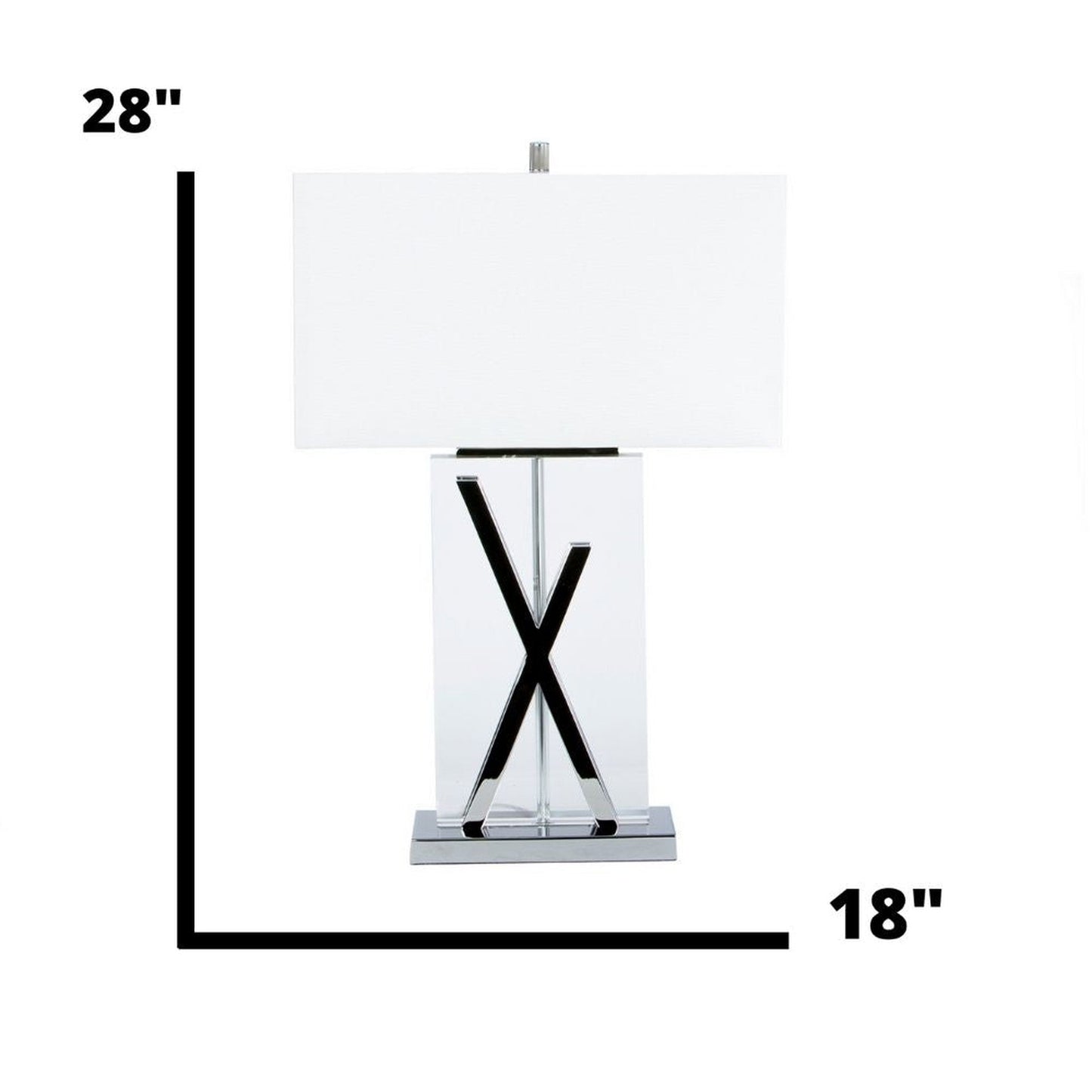 Finesse Decor 9" W x 28" H Chrome and Crystal Finish 1-Light Table Lamp
