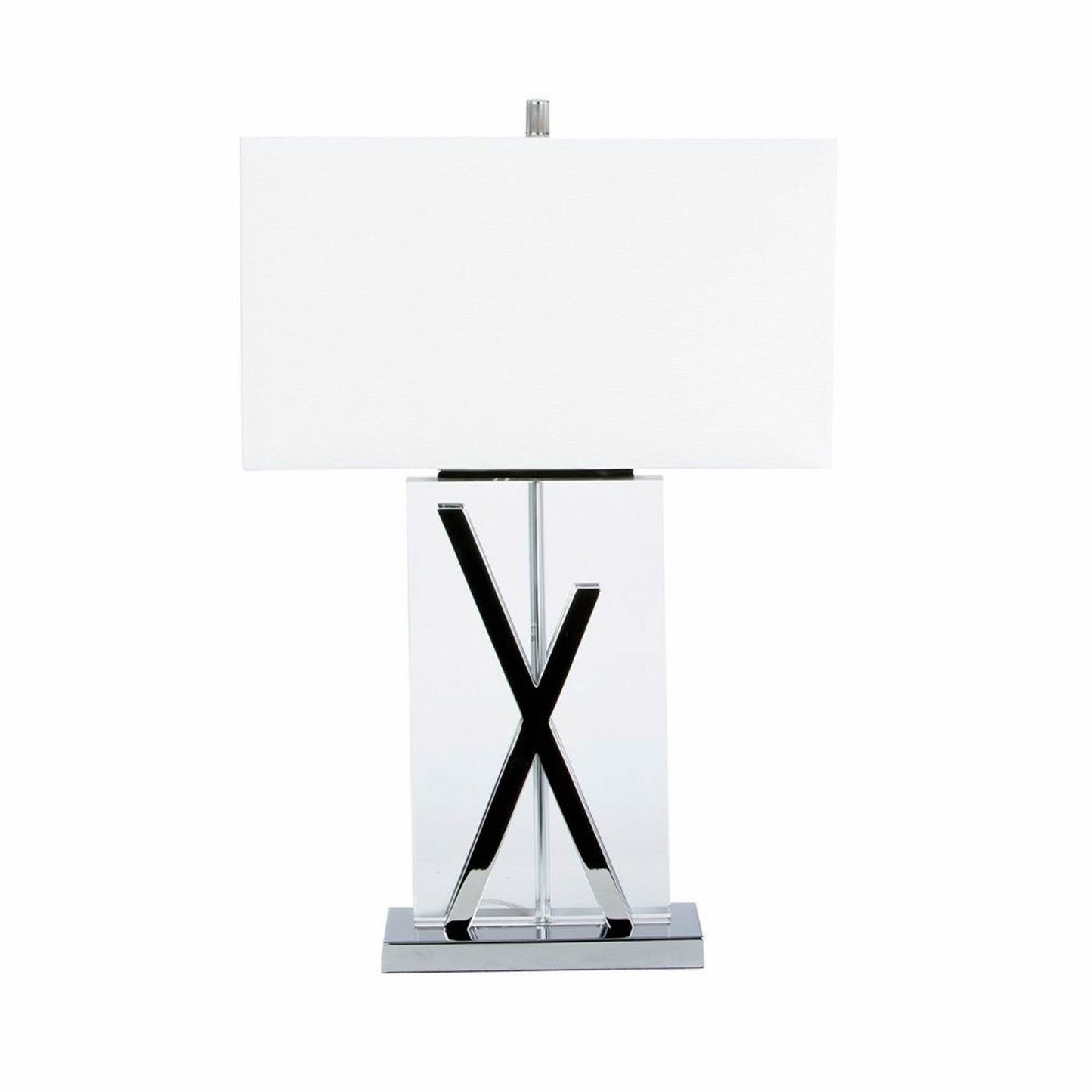 Finesse Decor 9" W x 28" H Chrome and Crystal Finish 1-Light Table Lamp
