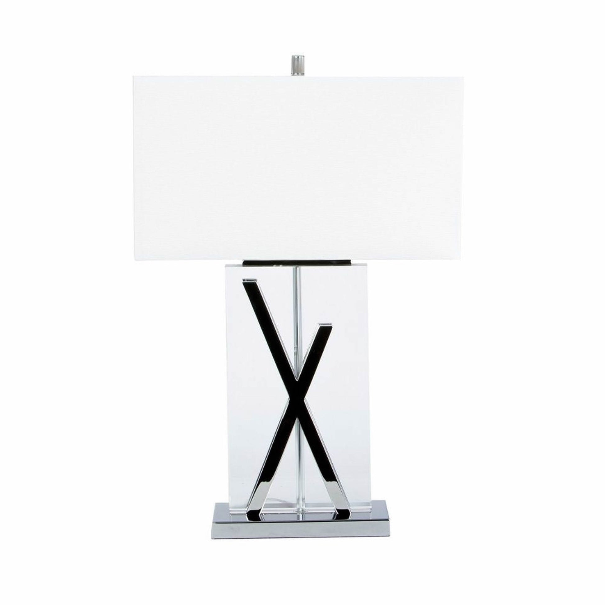 Finesse Decor 9" W x 28" H Chrome and Crystal Finish 1-Light Table Lamp