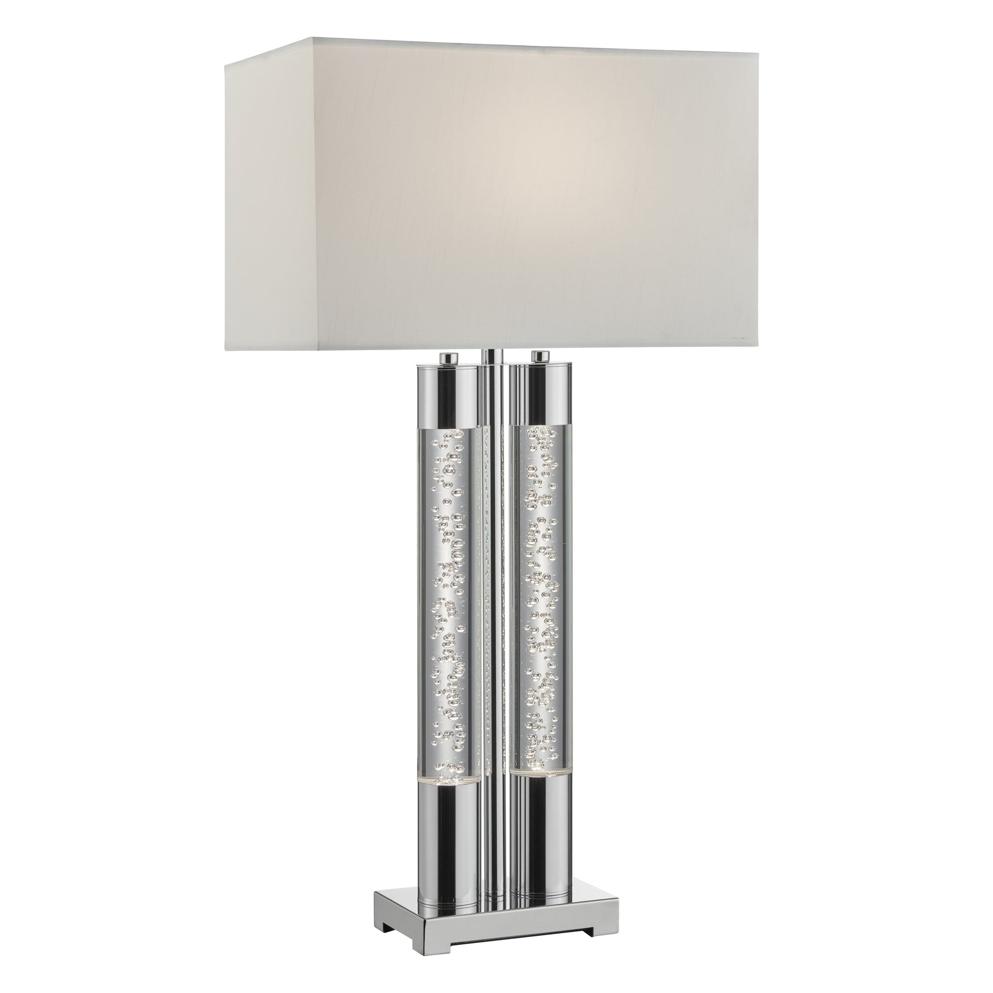 Finesse Decor 9" W x 30" H Chrome Finish 1-Light LED Table Lamp