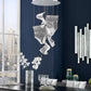 Finesse Decor Acrylic Lace 22" Chrome Finish 5-Light LED Chandelier