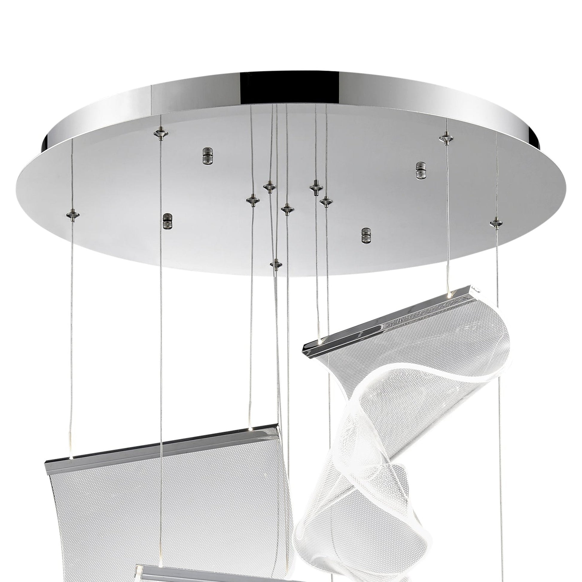 Finesse Decor Acrylic Lace 22" Chrome Finish 5-Light LED Chandelier