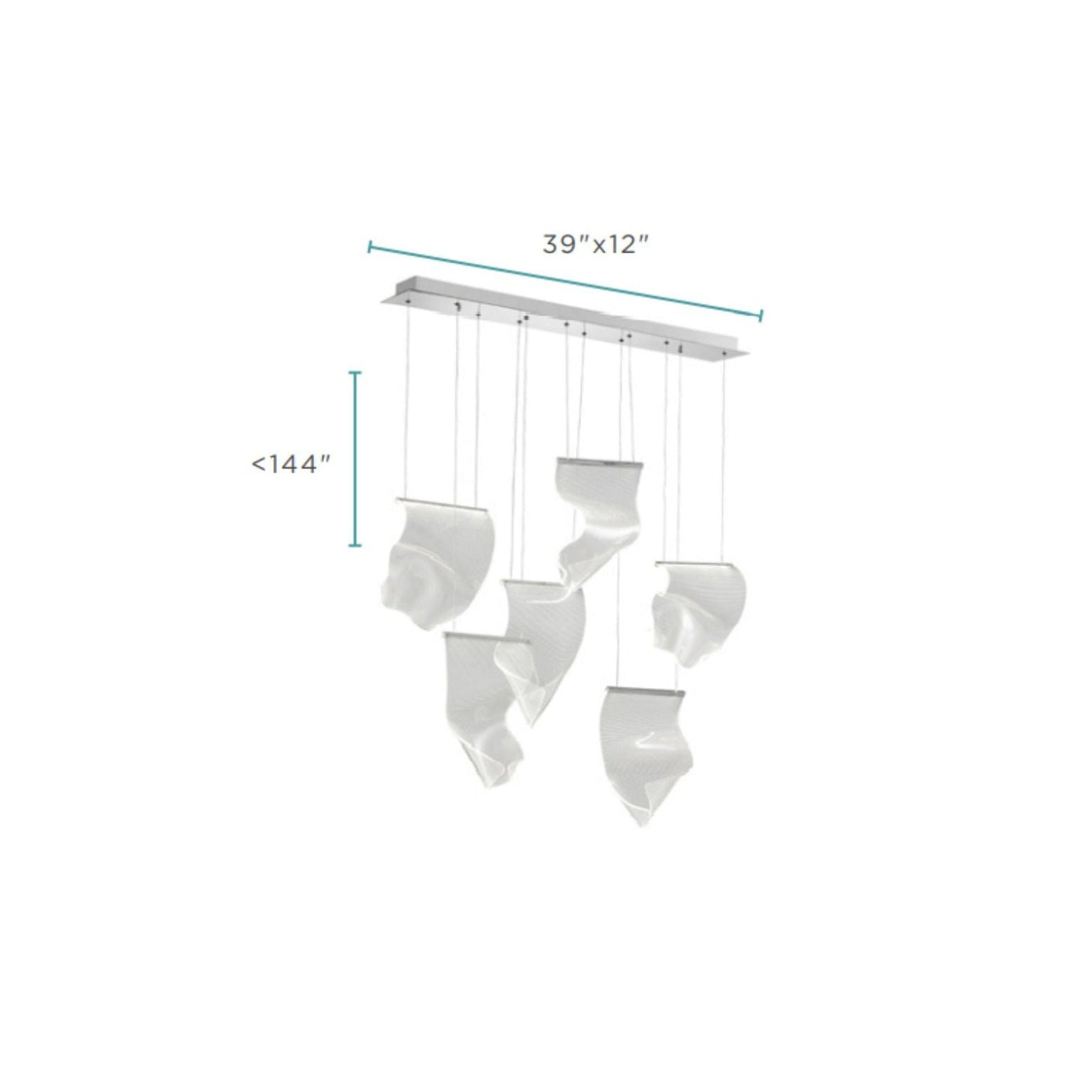 Finesse Decor Acrylic Lace 8" Chrome Finish 6-Light LED Chandelier