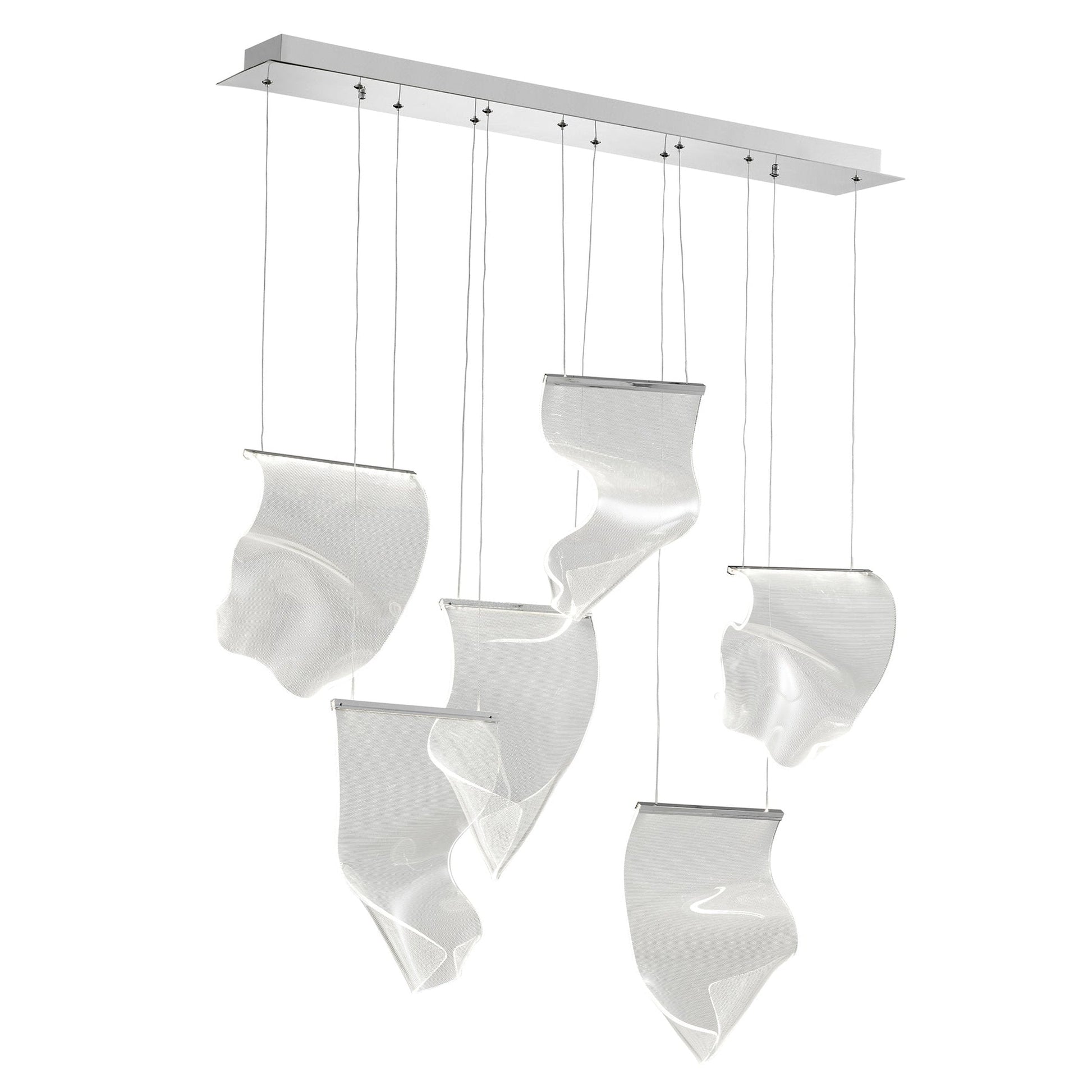 Finesse Decor Acrylic Lace 8" Chrome Finish 6-Light LED Chandelier