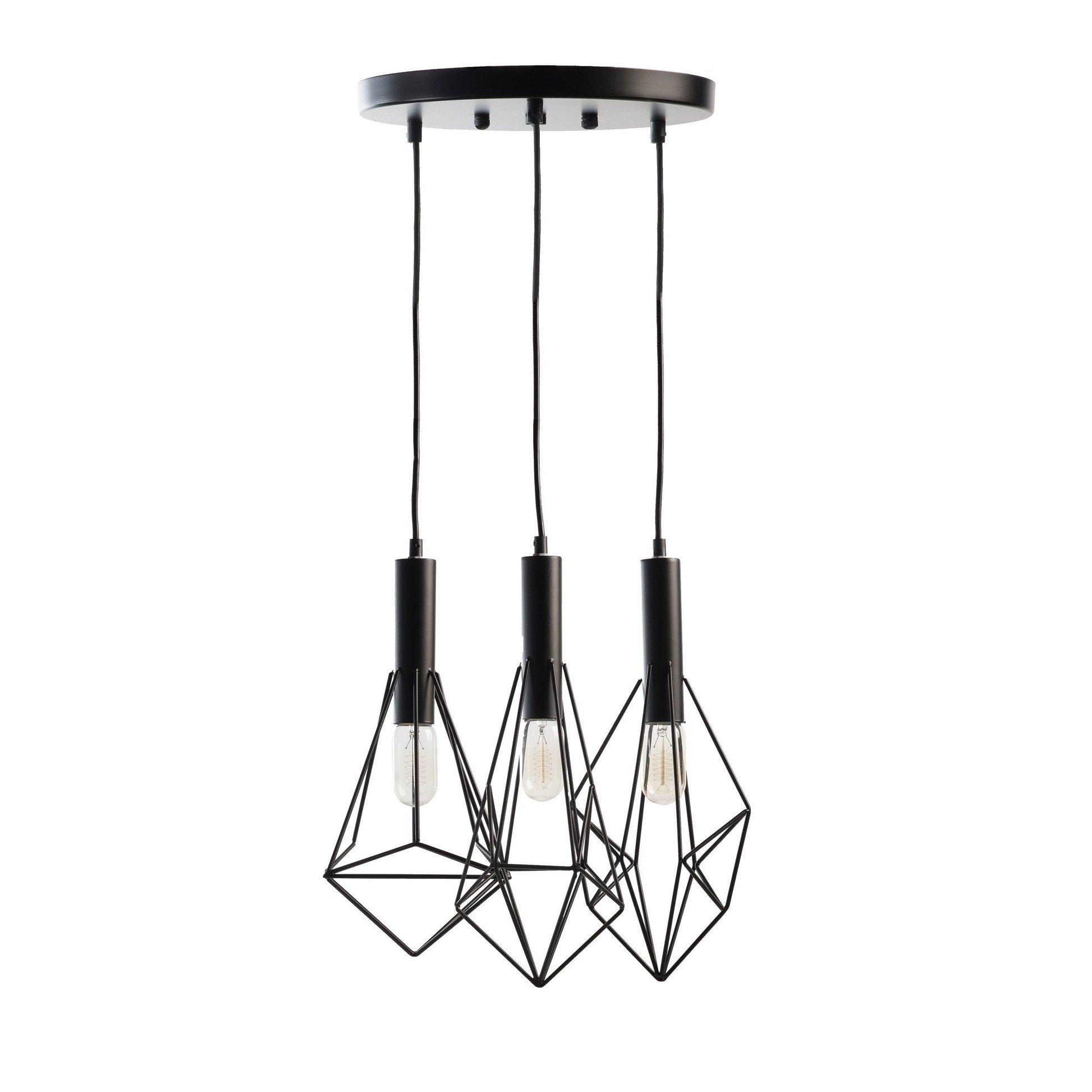 Finesse Decor Adele Matte Black Finish 3-Light Chandelier