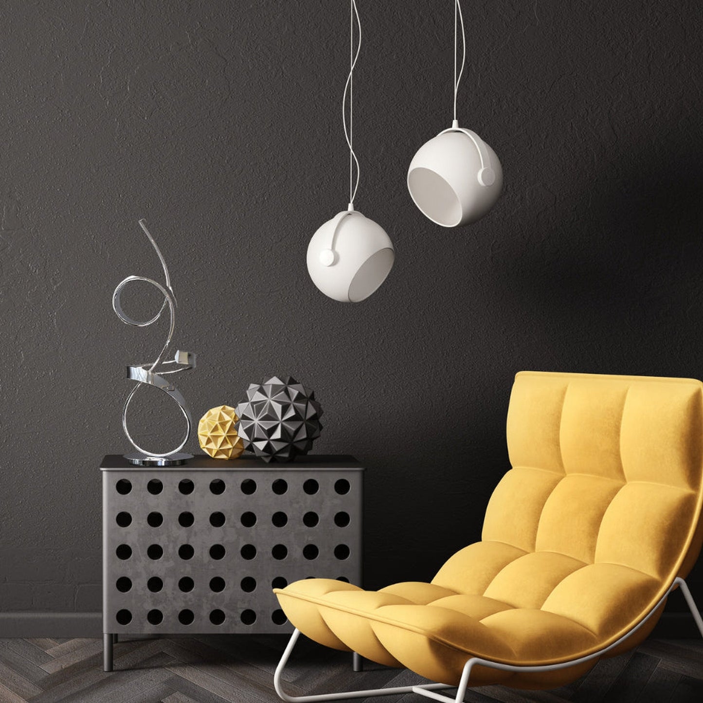 Finesse Decor Amsterdam 8" W x 26" H Chrome Finish 1-Light LED Strip Table Lamp With Touch Dimmer
