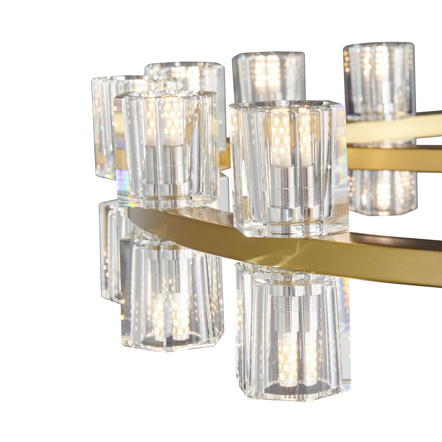Finesse Decor Anderson 36" Gold and Crystal Finish Round Chandelier
