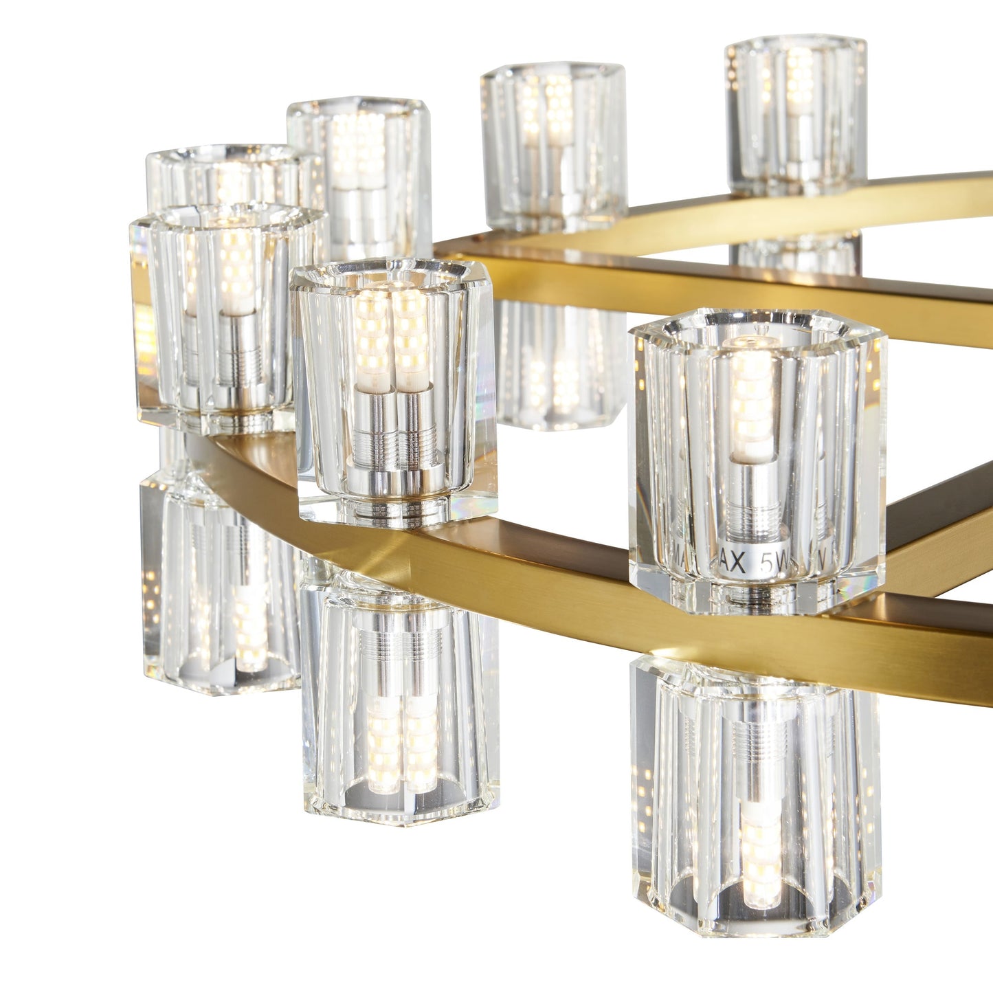Finesse Decor Anderson 36" Gold and Crystal Finish Round Chandelier