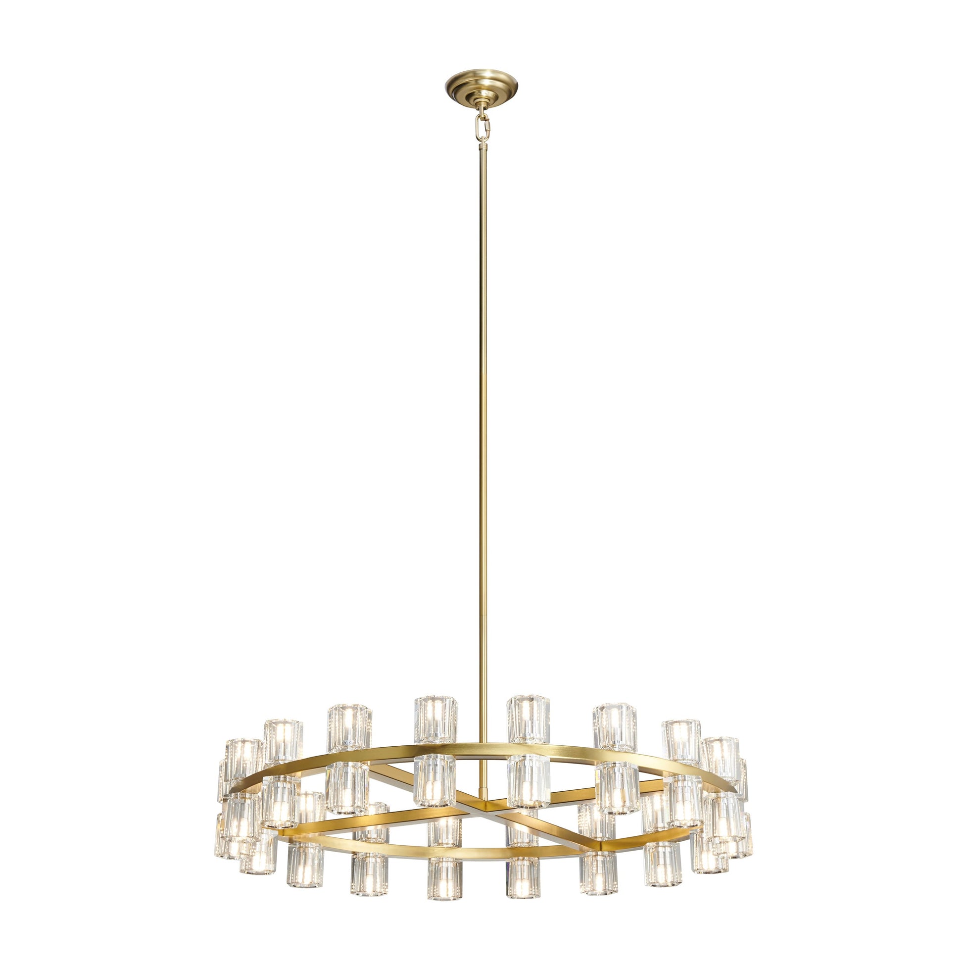 Finesse Decor Anderson 36" Gold and Crystal Finish Round Chandelier