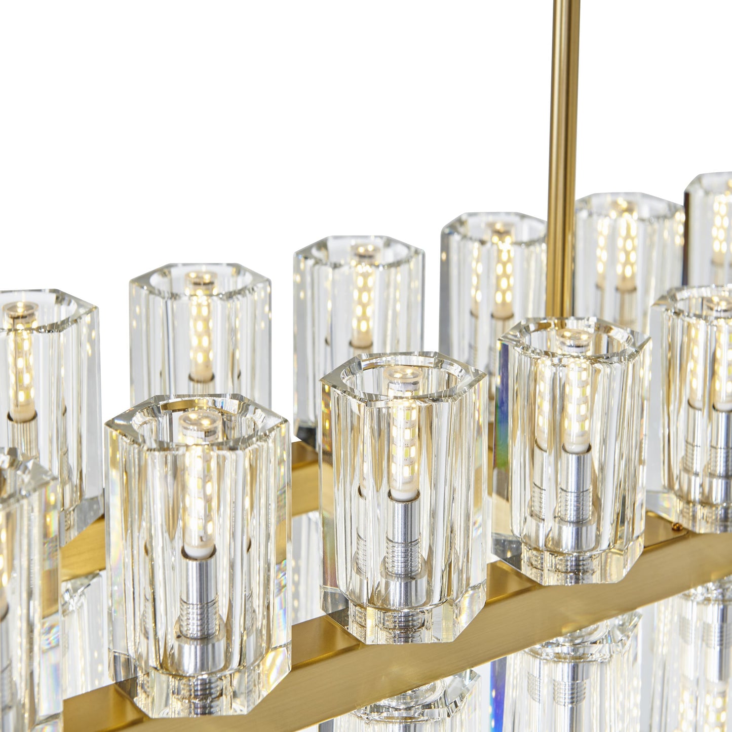 Finesse Decor Anderson 54" Gold and Crystal Finish Chandelier