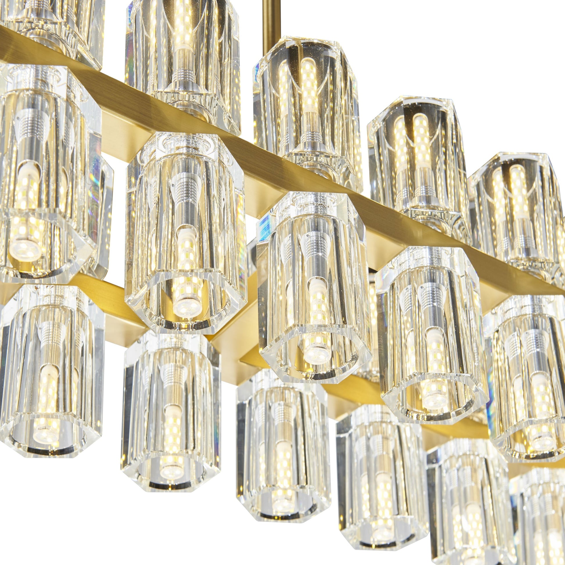 Finesse Decor Anderson 54" Gold and Crystal Finish Chandelier
