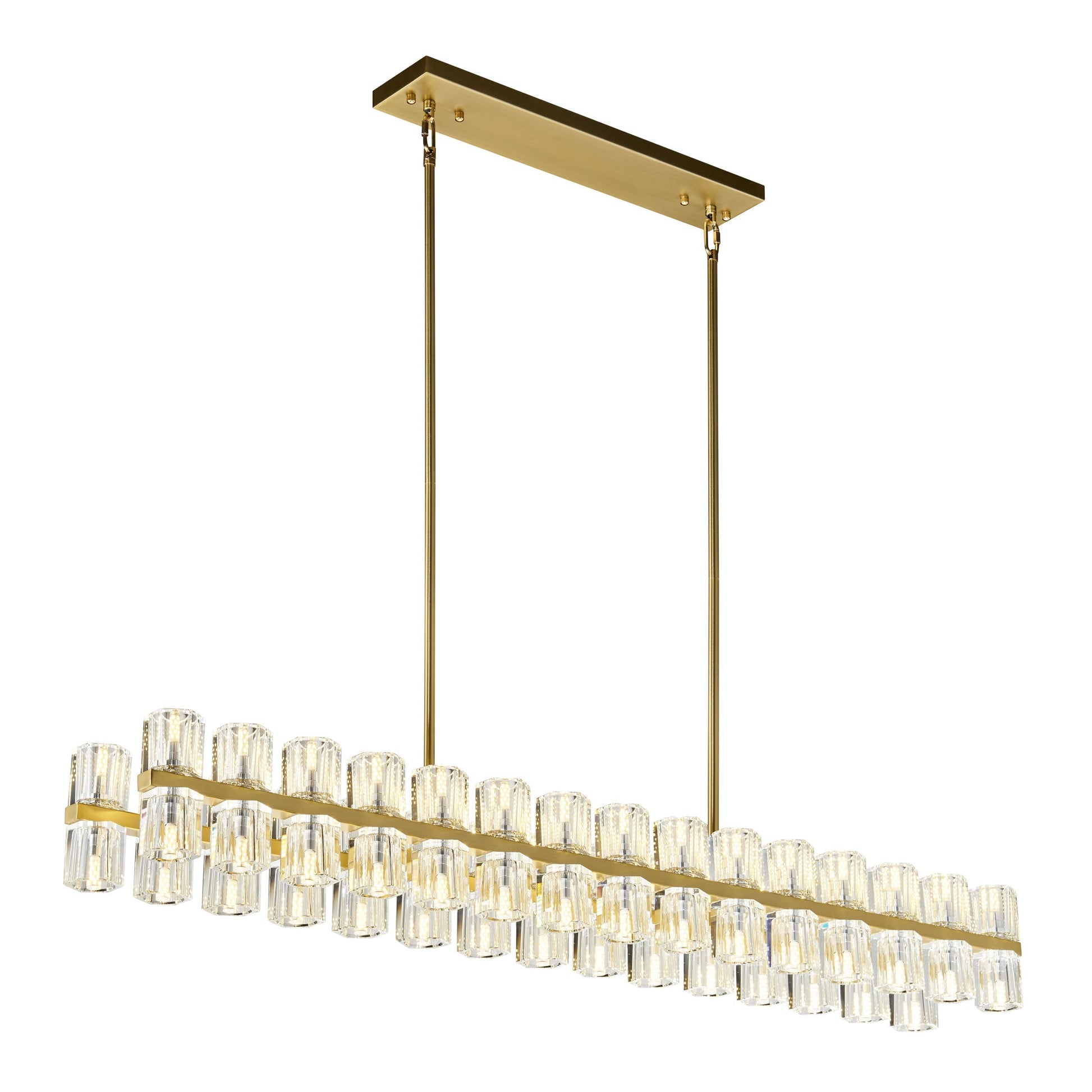 Finesse Decor Anderson 54" Gold and Crystal Finish Chandelier