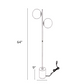 Finesse Decor Anechdoche 65" Gold and White 2-Light Floor Lamp With Frosted Glass Globe Shade