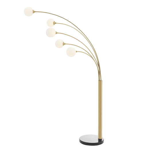 Finesse Decor Anechdoche 72" Gold and White Finish 5-Light Floor Lamp