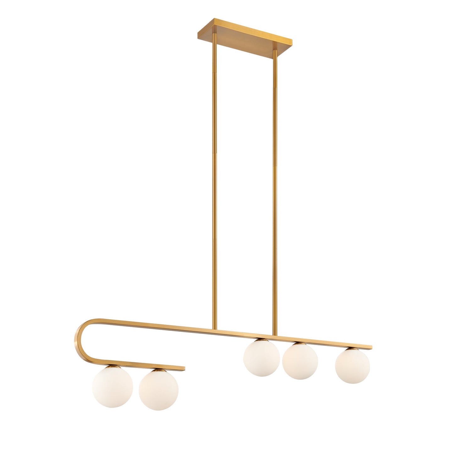 Finesse Decor Anechdoche Gold and White Finish 5-Light Chandelier