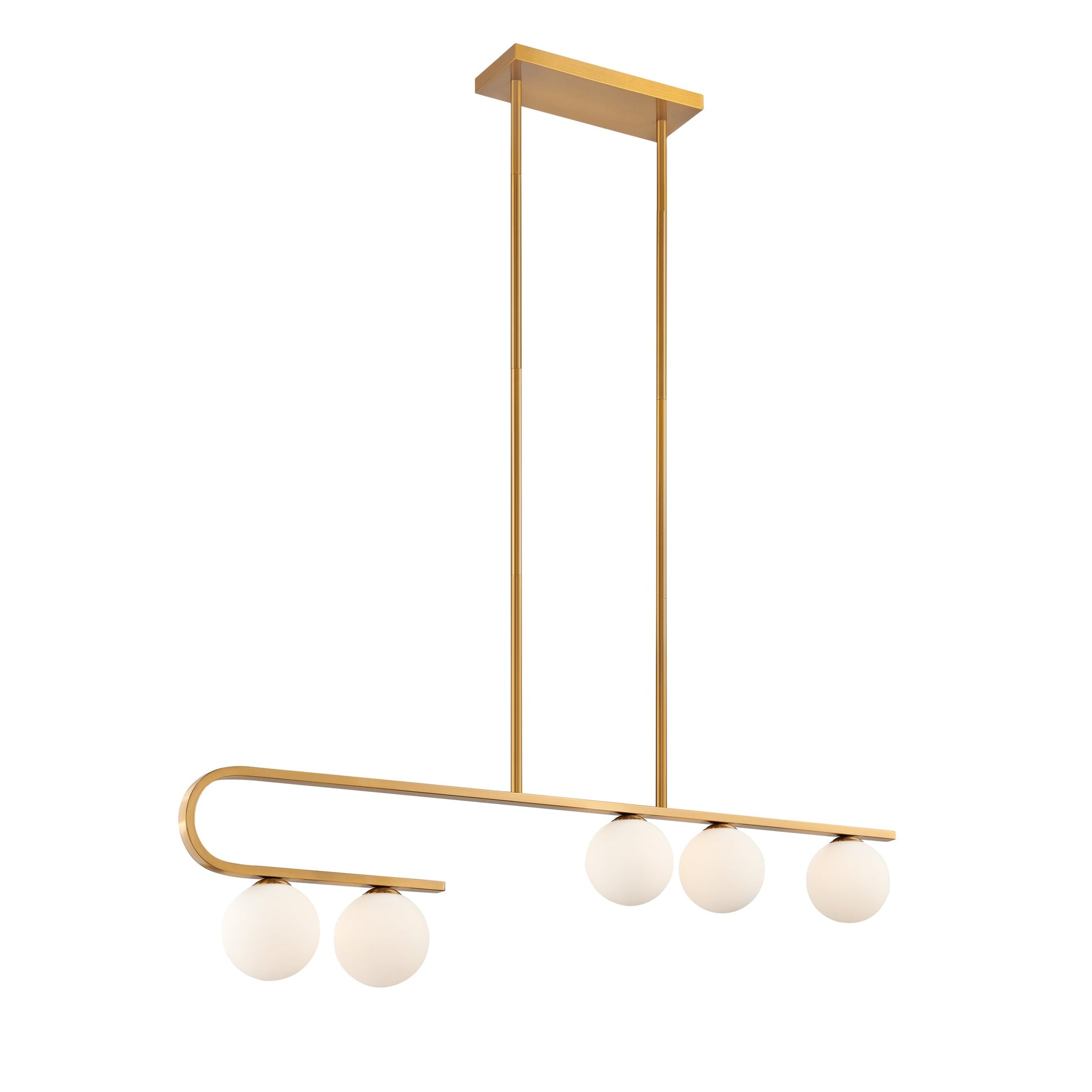 Finesse Decor Anechdoche Gold and White Finish 5-Light Chandelier