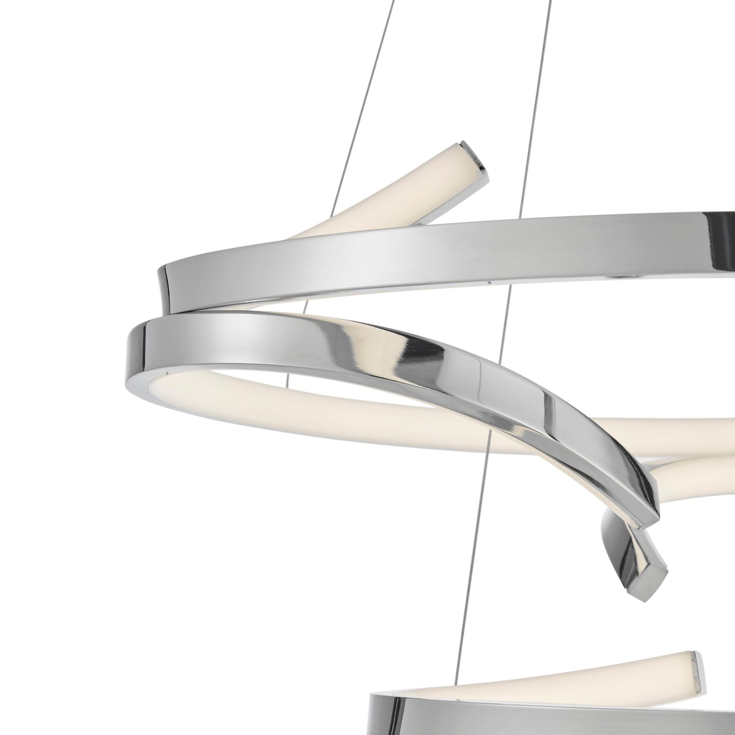 Finesse Decor Beijing 23" Chrome Finish 5-Light LED Two Tier Chandelier
