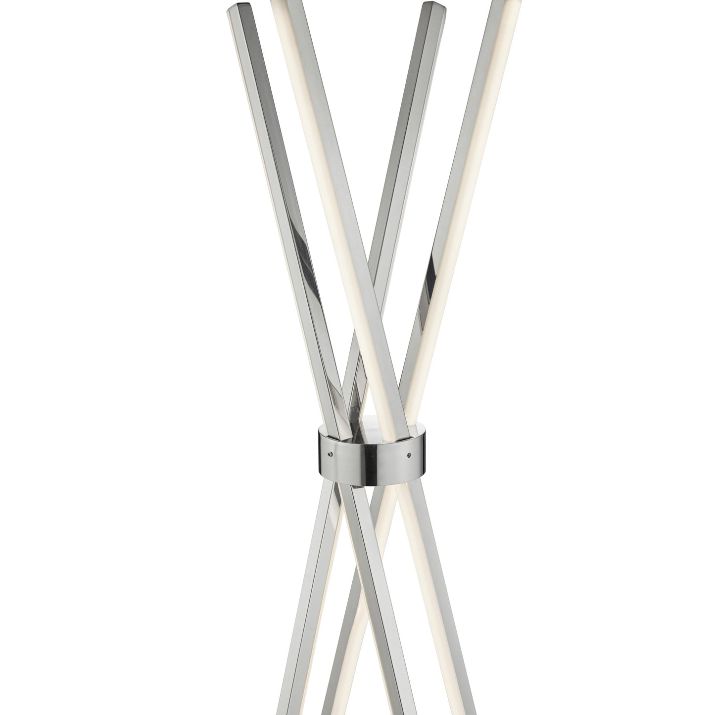 Finesse Decor Bergen 9" W x 26" H Chrome Finish 4-Light LED Strip Table Lamp With Touch Dimmer