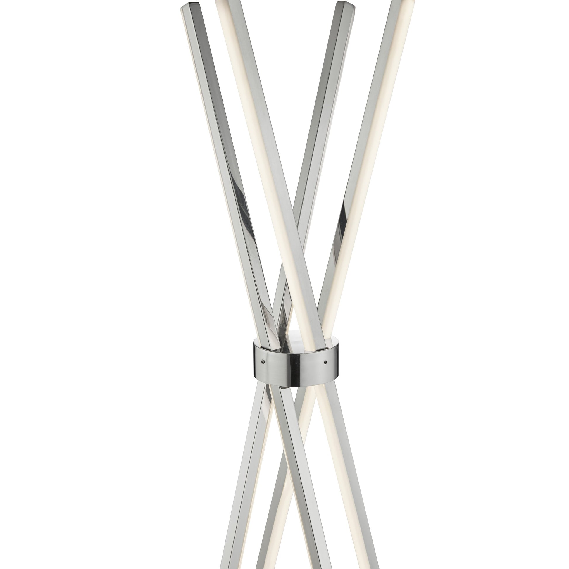 Finesse Decor Bergen 9" W x 26" H Chrome Finish 4-Light LED Strip Table Lamp With Touch Dimmer