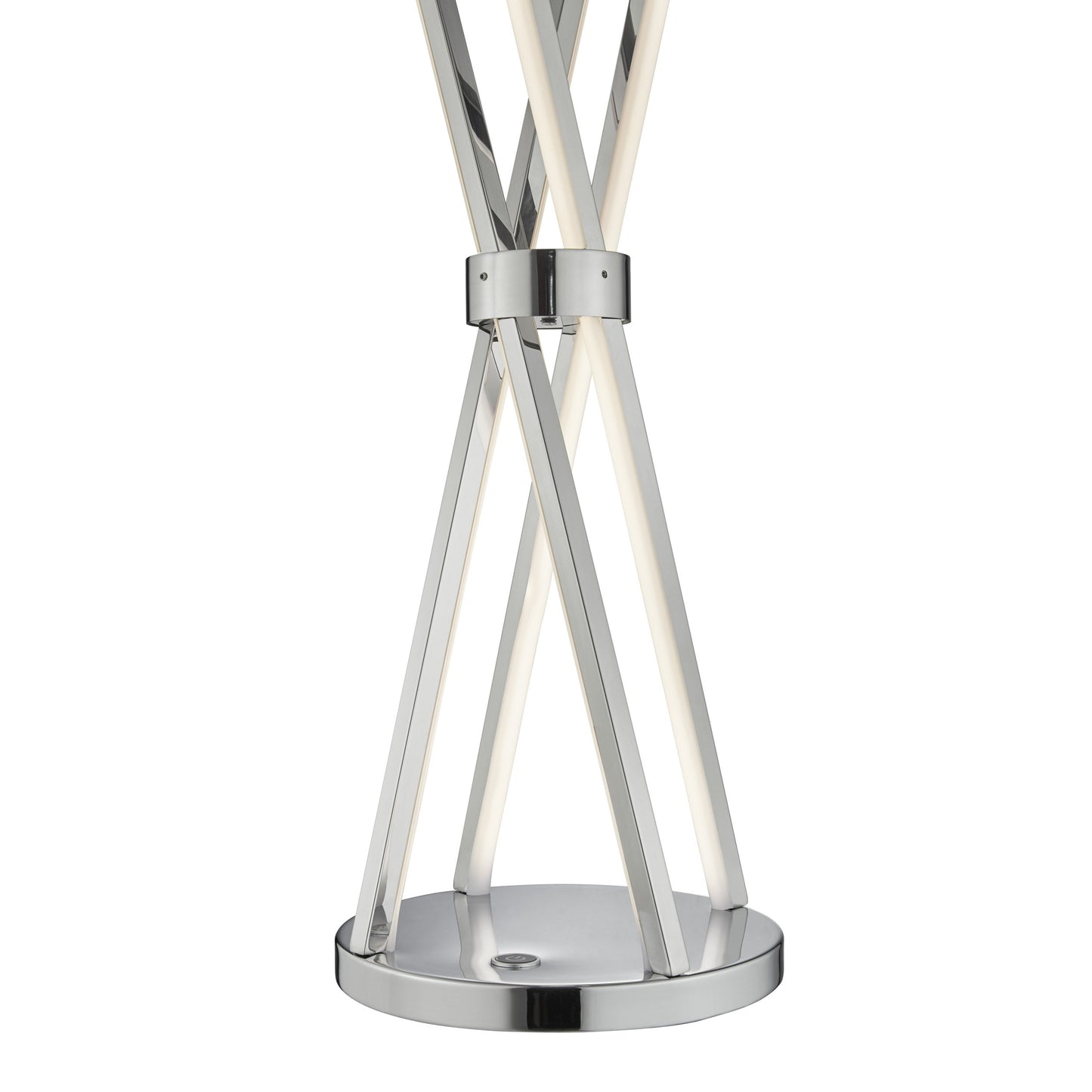 Finesse Decor Bergen 9" W x 26" H Chrome Finish 4-Light LED Strip Table Lamp With Touch Dimmer