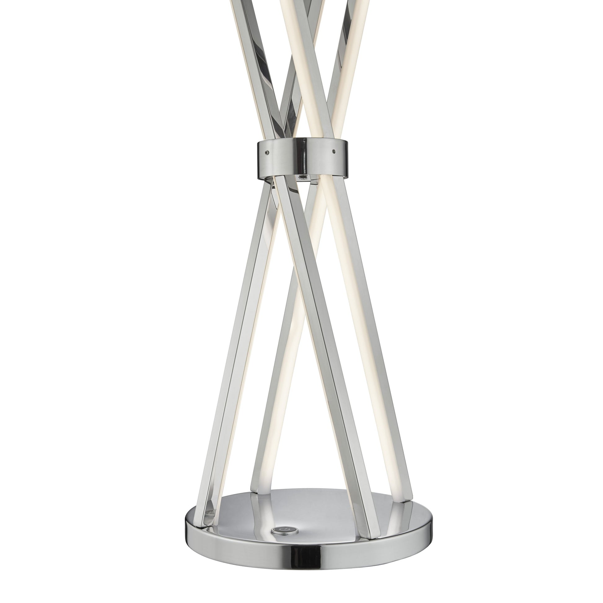 Finesse Decor Bergen 9" W x 26" H Chrome Finish 4-Light LED Strip Table Lamp With Touch Dimmer