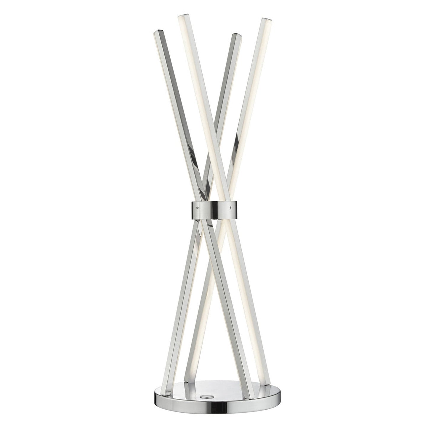 Finesse Decor Bergen 9" W x 26" H Chrome Finish 4-Light LED Strip Table Lamp With Touch Dimmer