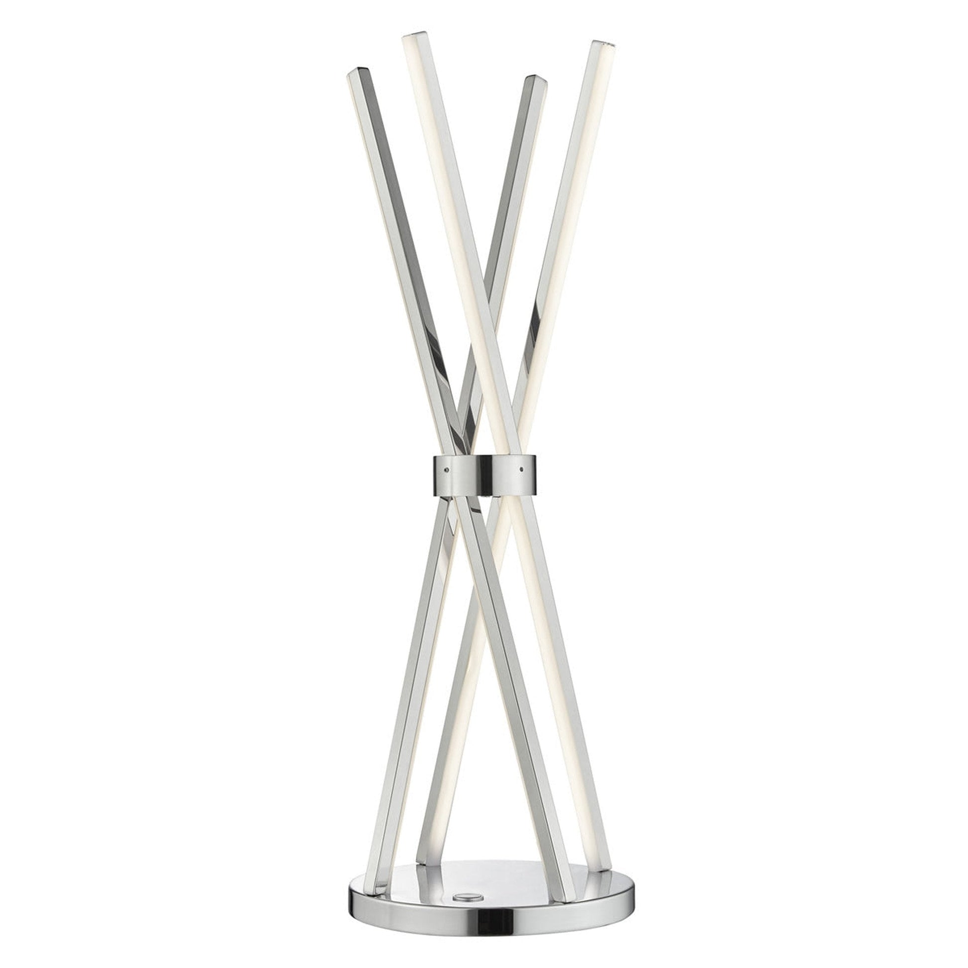 Finesse Decor Bergen 9" W x 26" H Chrome Finish 4-Light LED Strip Table Lamp With Touch Dimmer