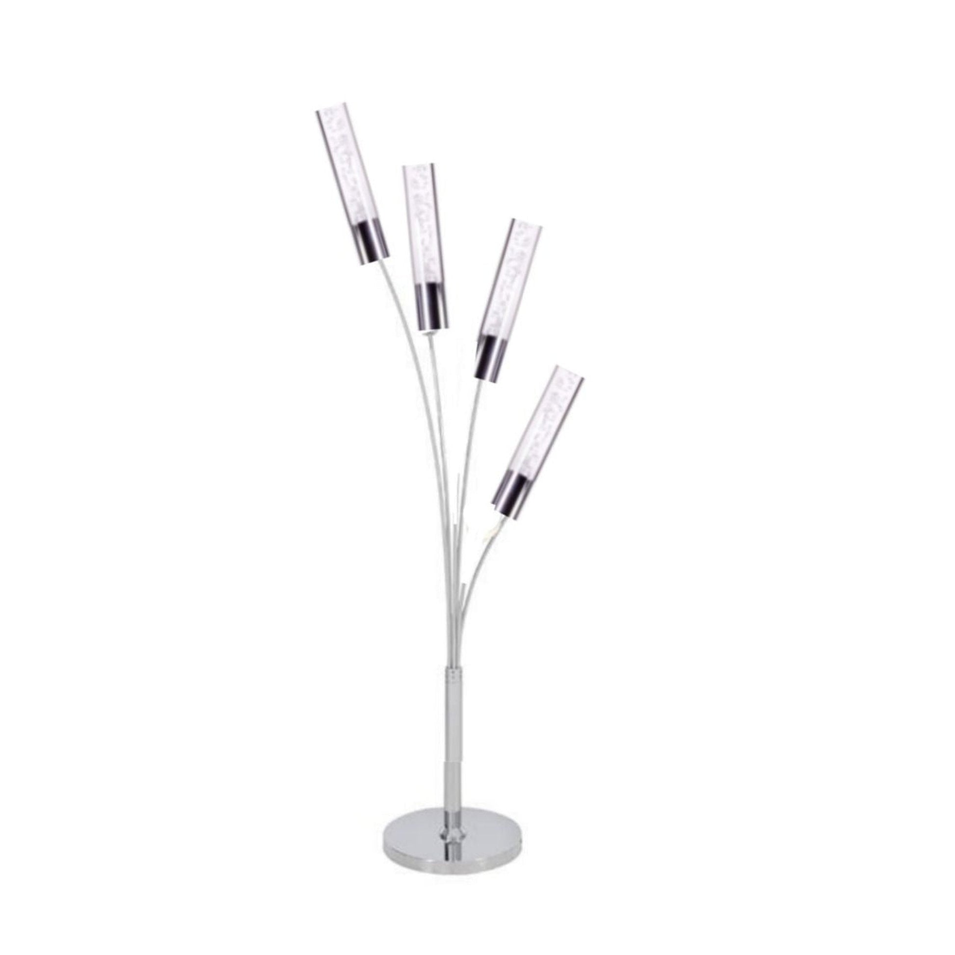 Finesse Decor Blooming 14" W x 28" H Chrome Finish 4-Light Table Lamp